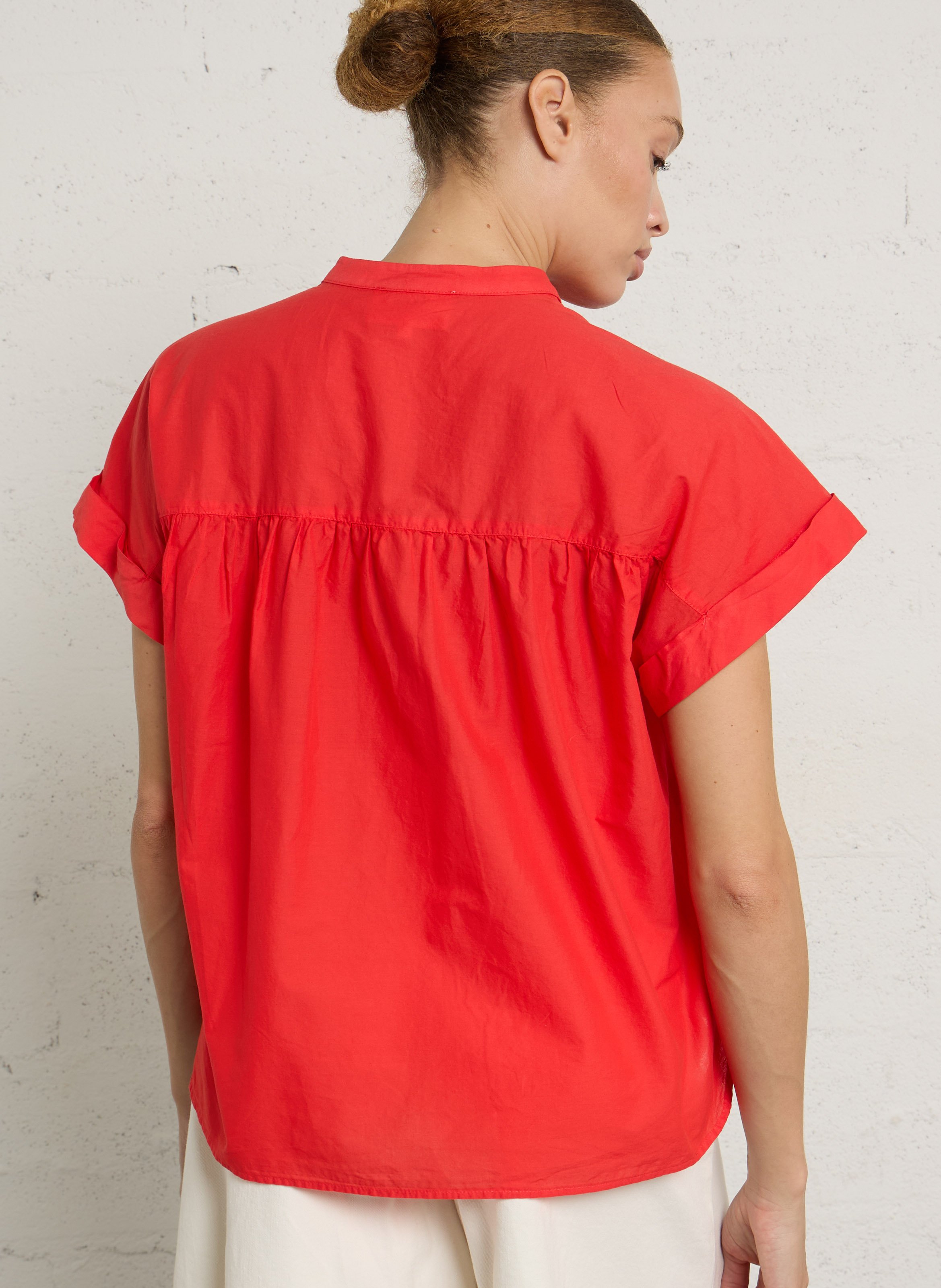 Weit geschnittenes Baumwoll-Top SUD EXPRESS Rot