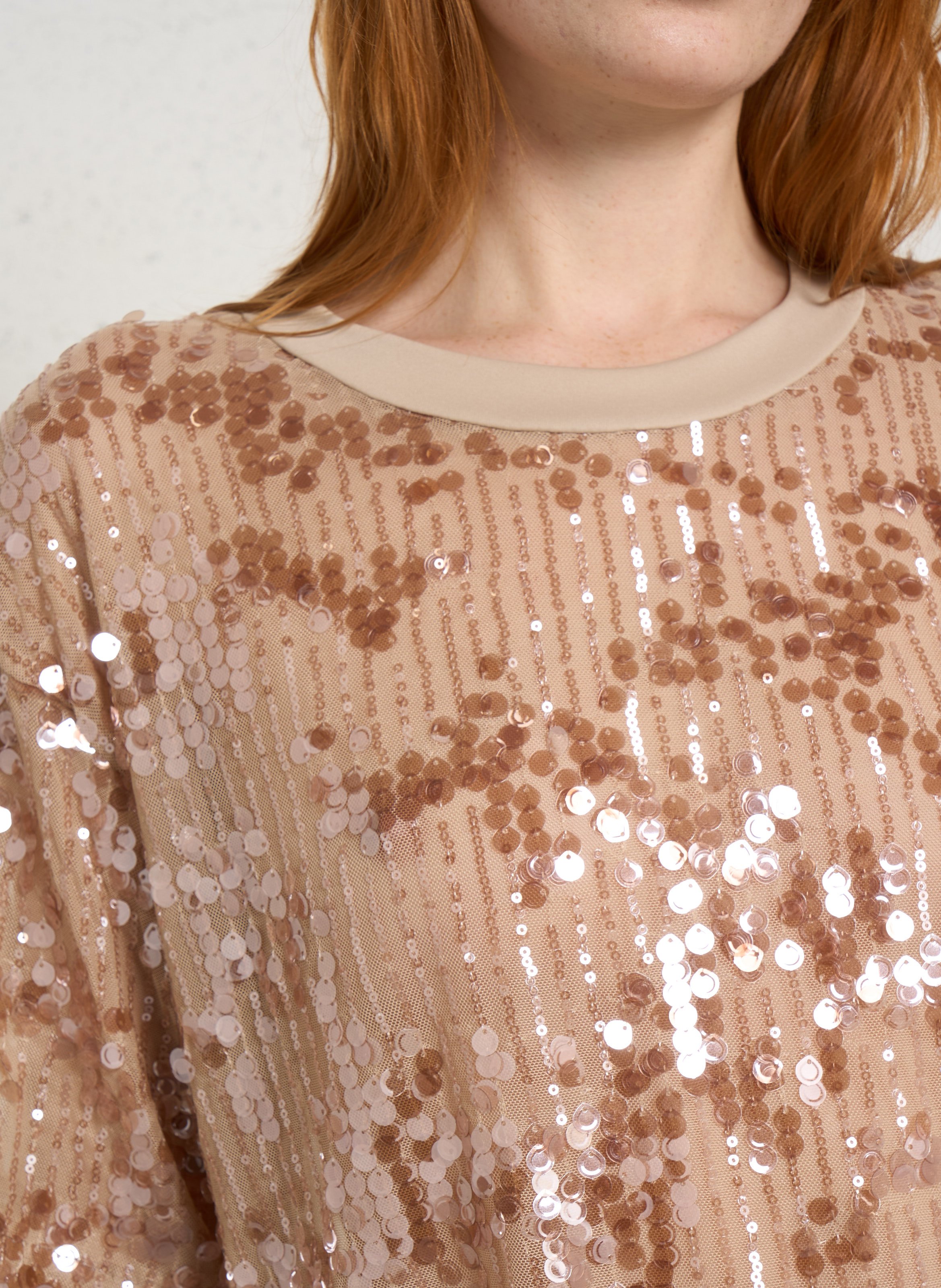 Tee-shirt à sequins manches courtes IMPERIAL Rose