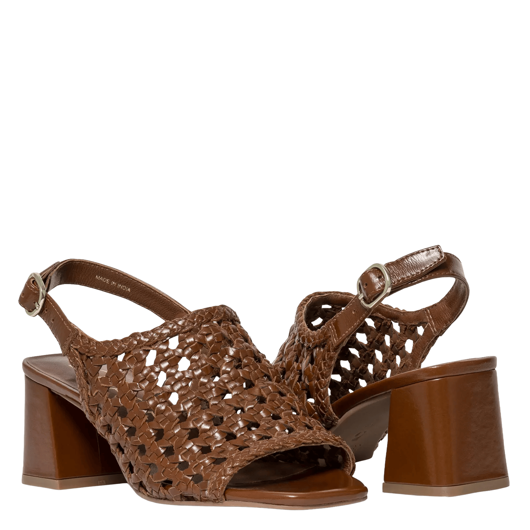 Halfhoge, leren sandalen BOCAGE Bruin