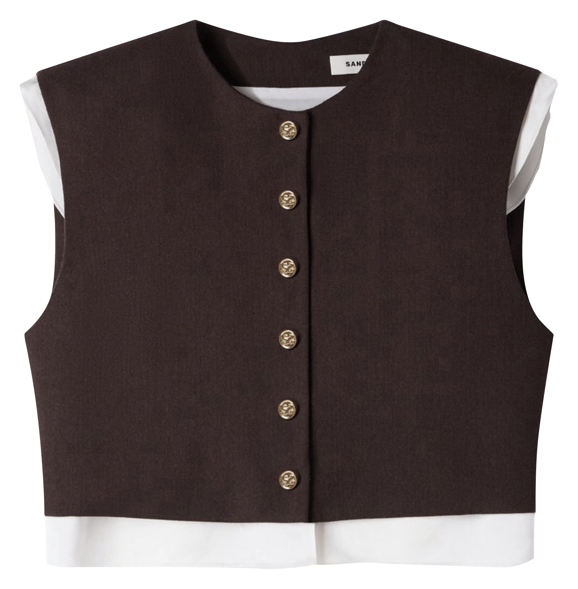 Recht vest met ronde hals | wolblend SANDRO Bruin
