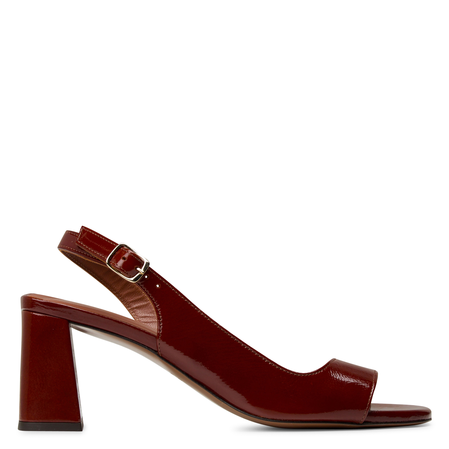 Lakleren sandalen met hak RIVECOUR Bruin