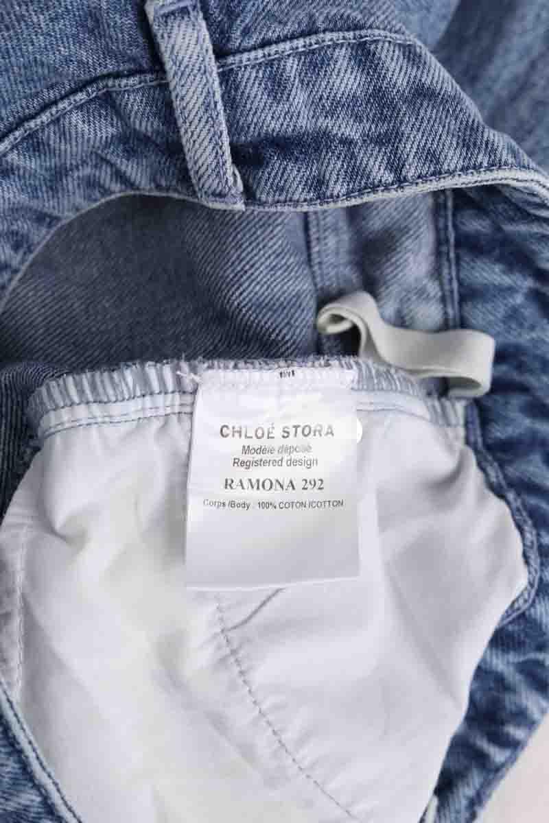 Straight cotton-blend pants CHLOE STORA - SECONDE MAIN Blue