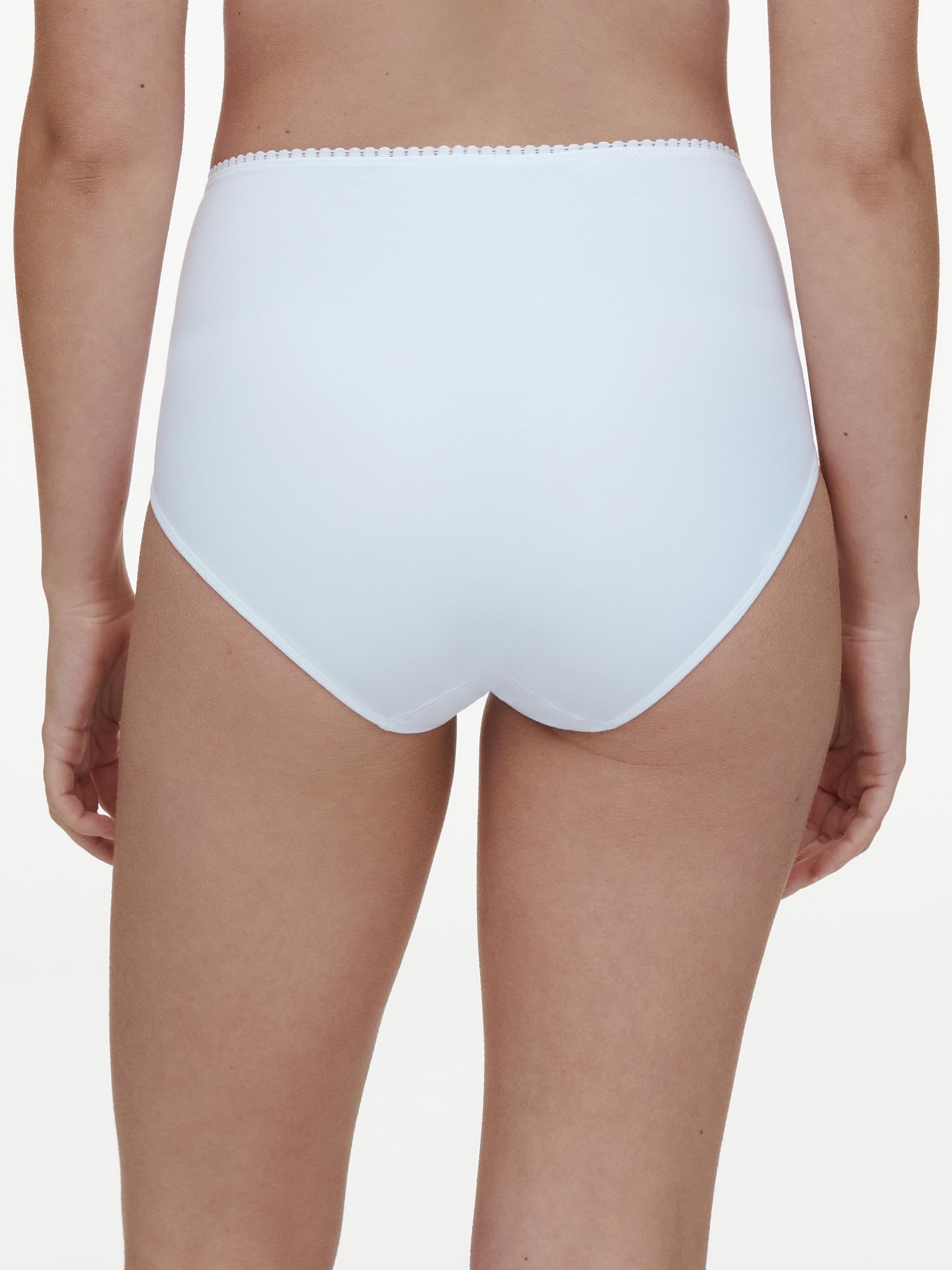 High-waisted lace support briefs CHANTELLE White