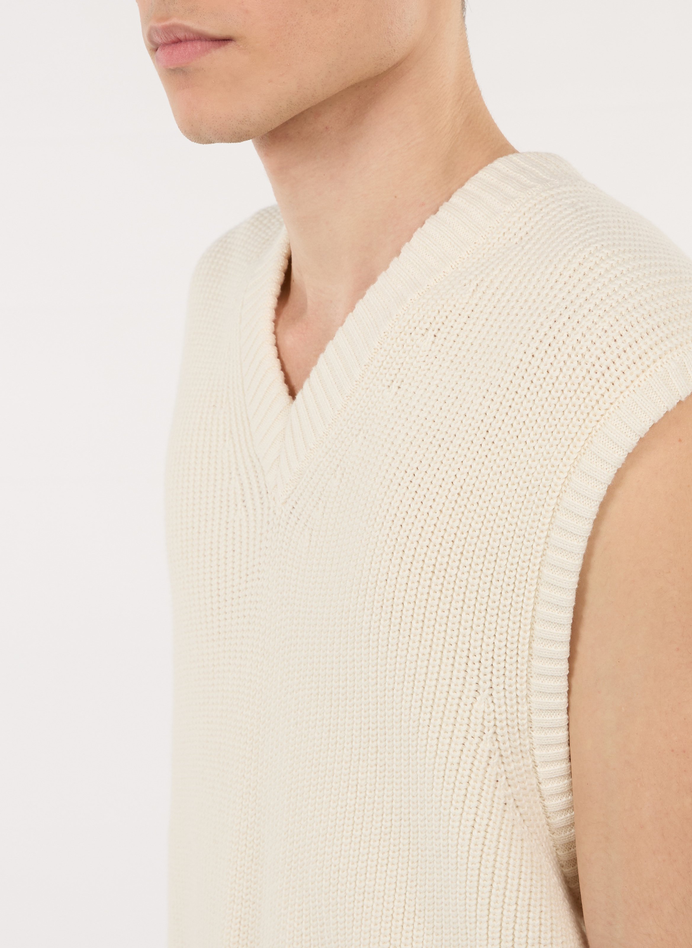 Blauw-witgestreepte trui met V-hals Héritage SAISON 1865 Beige