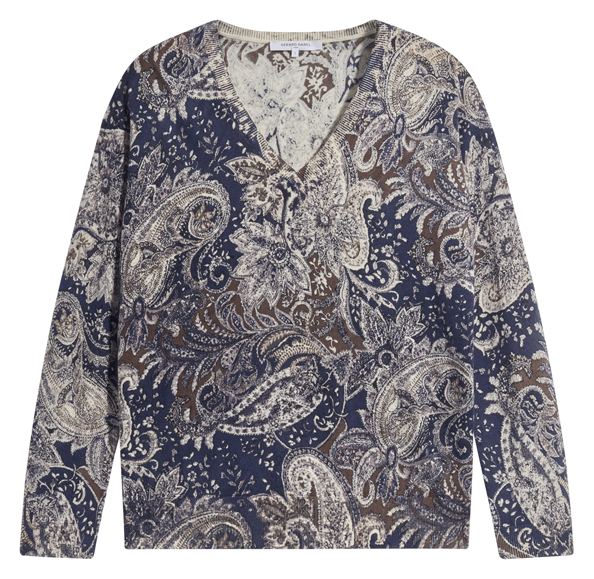 Straight V-neck wool vest GERARD DAREL Blue