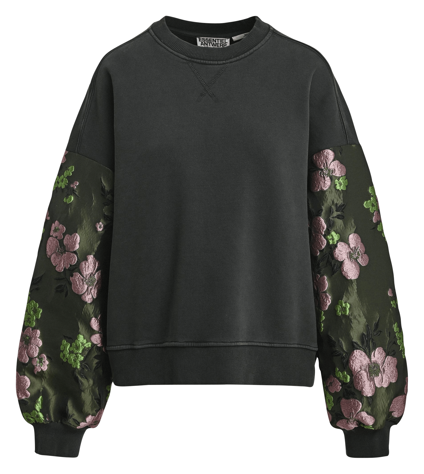 Baumwoll-Sweatshirt mit Rundhalsausschnitt | Grau ESSENTIEL ANTWERP Damen