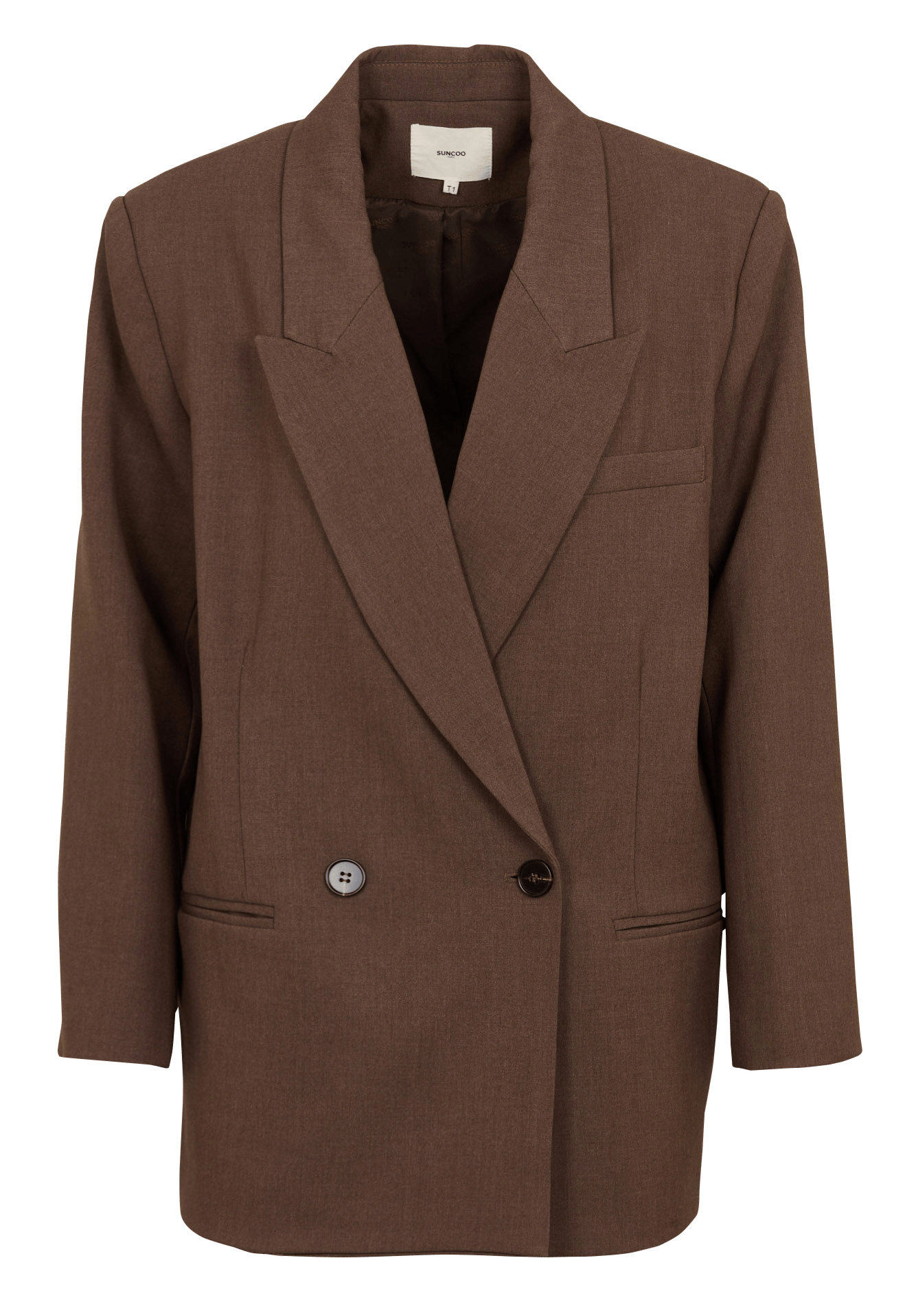 Oversized solid blazer SUNCOO Brown