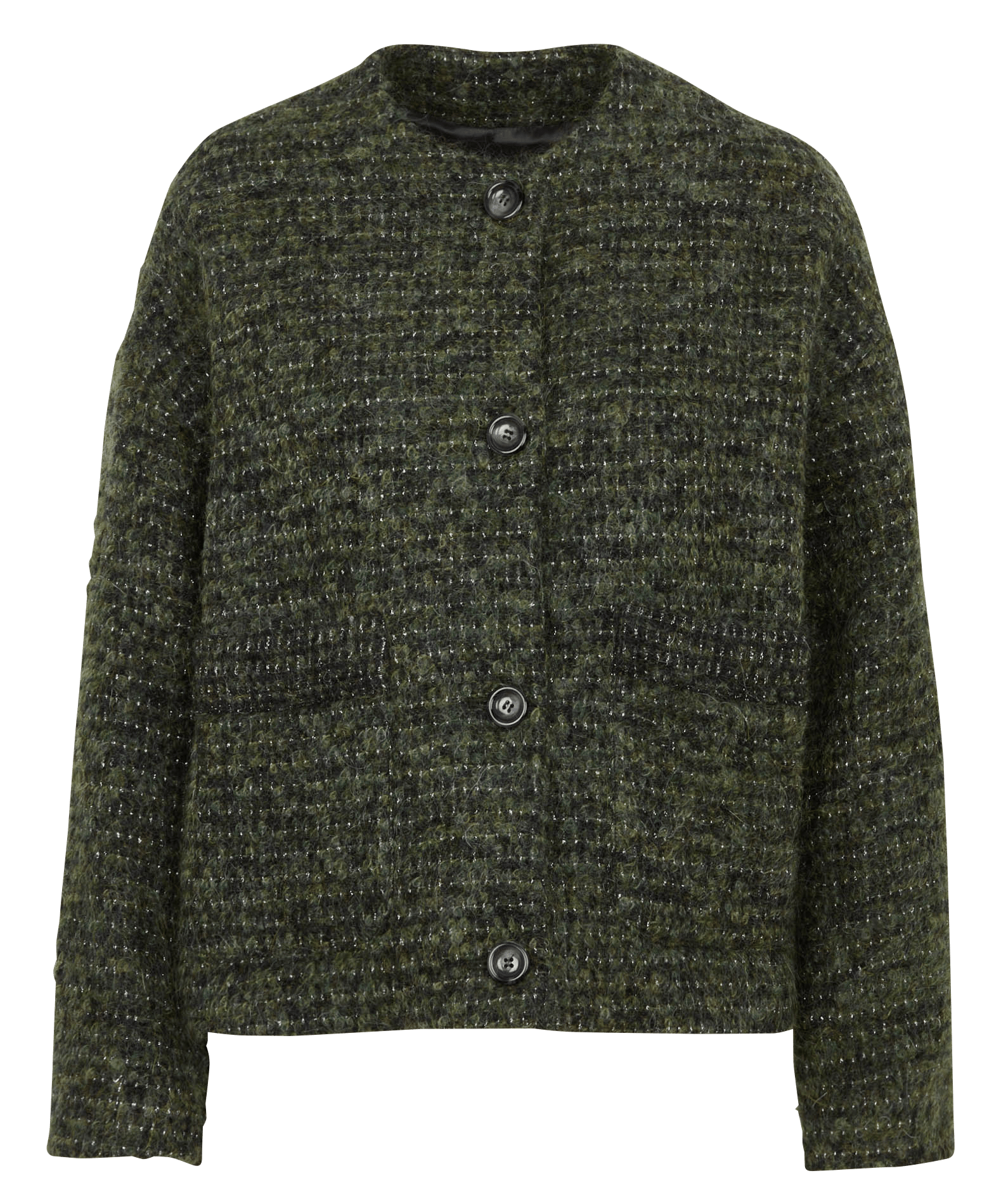 Jasje met ronde hals | wolblend MOMONI Groen