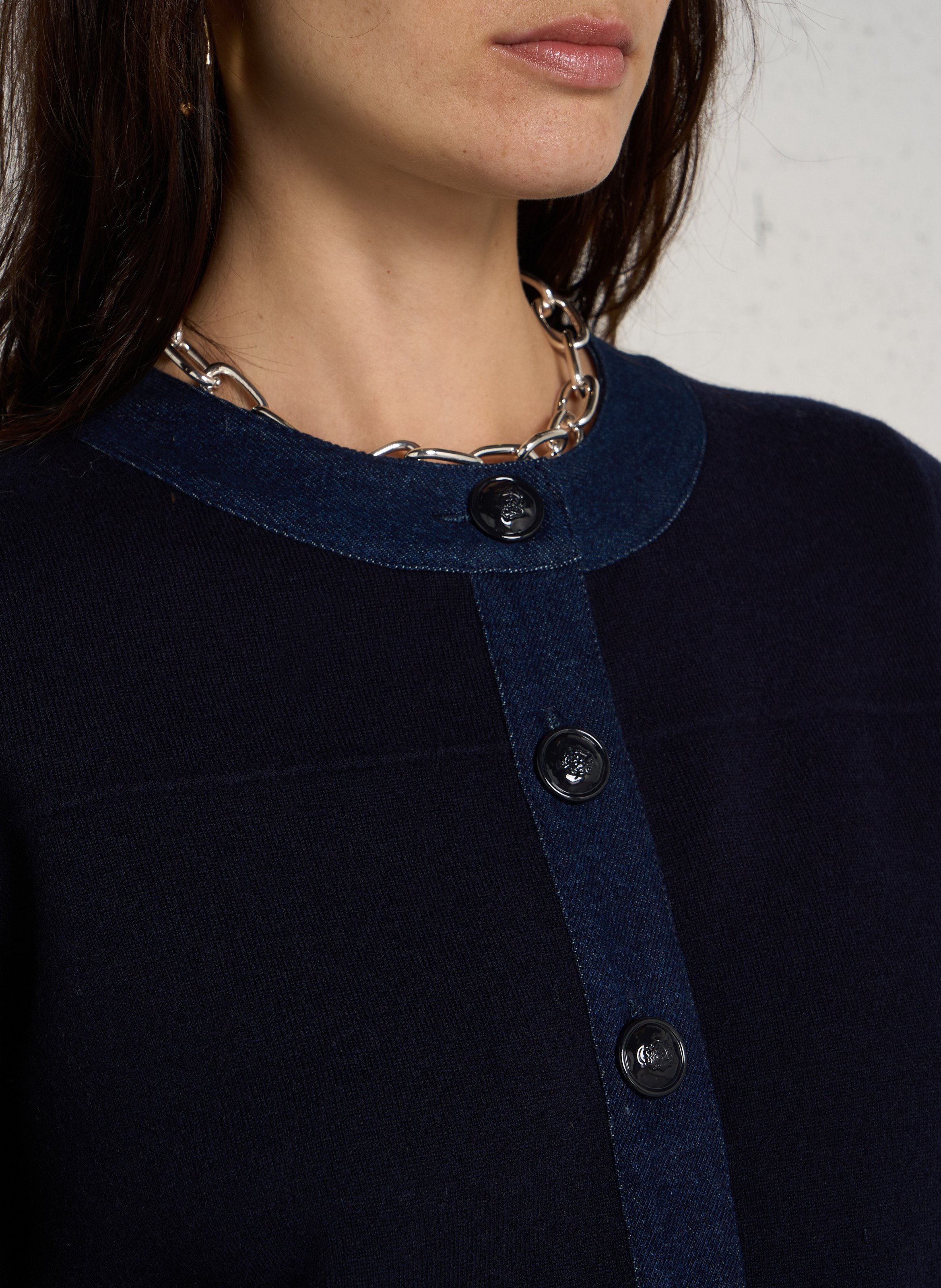 Rechte jas van gemengde wol MAISON 123 Blauw