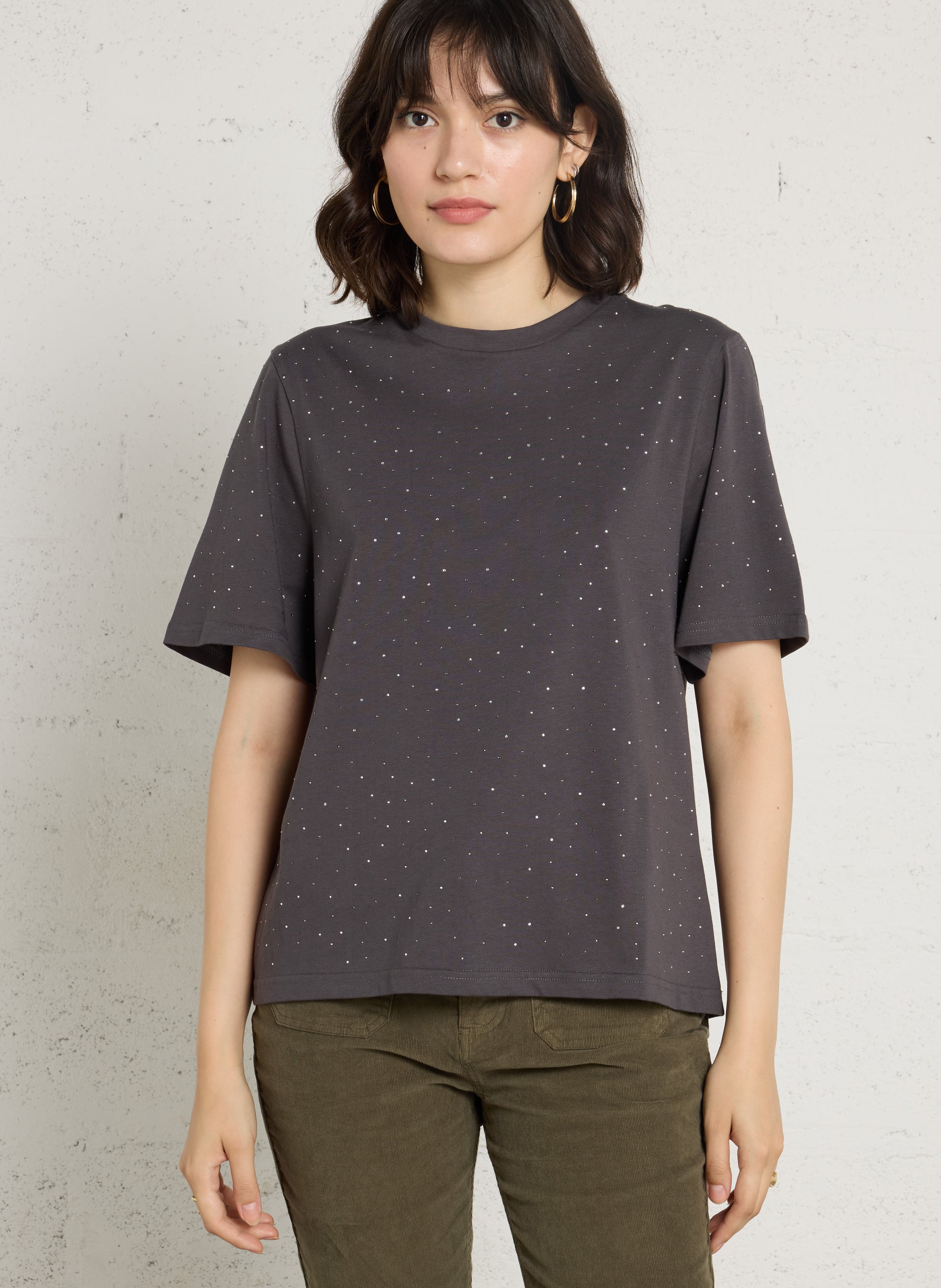 T-shirt met strass in katoen BERENICE