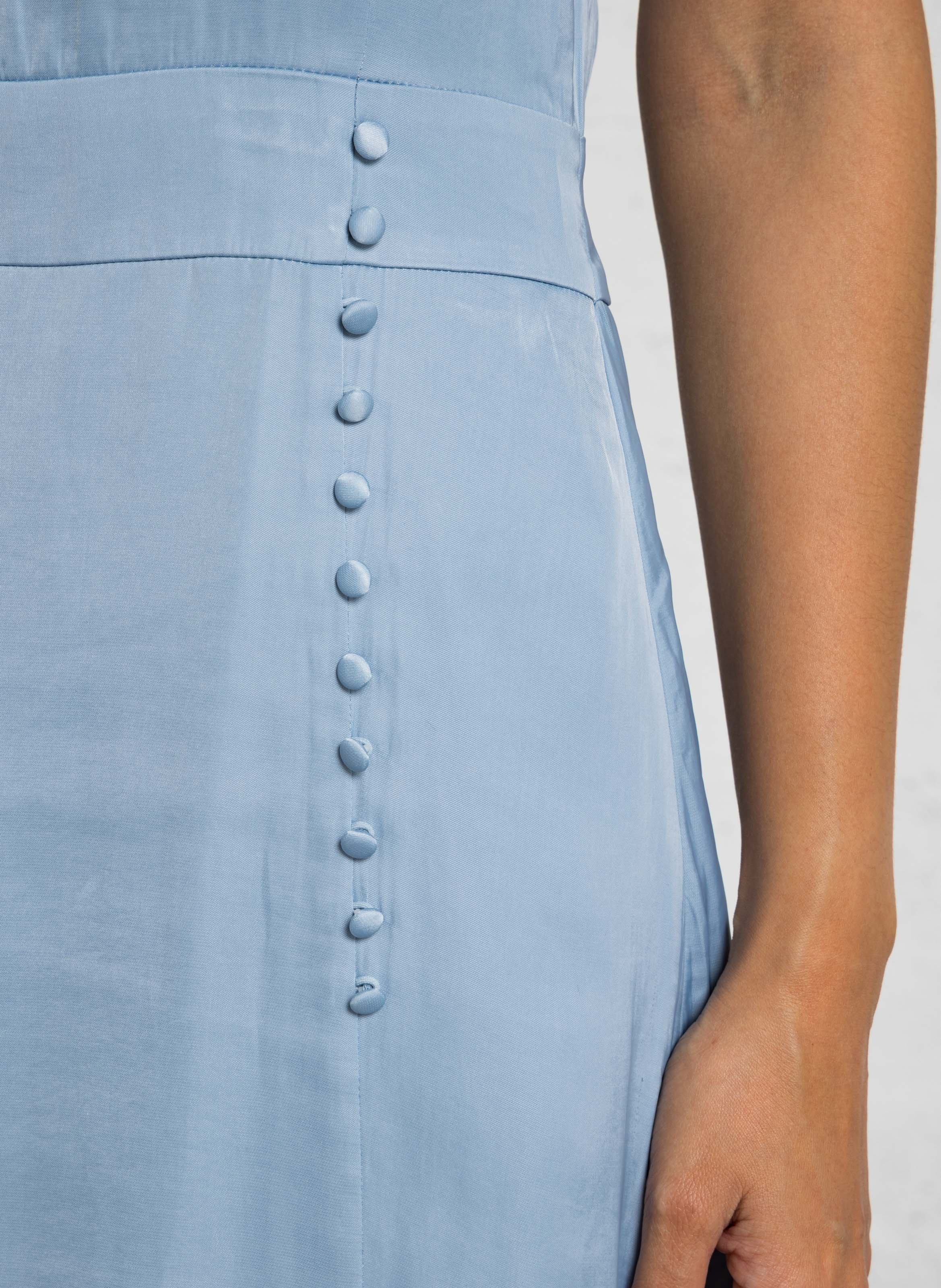 Robe longue sans manches satinée IKKS Bleu