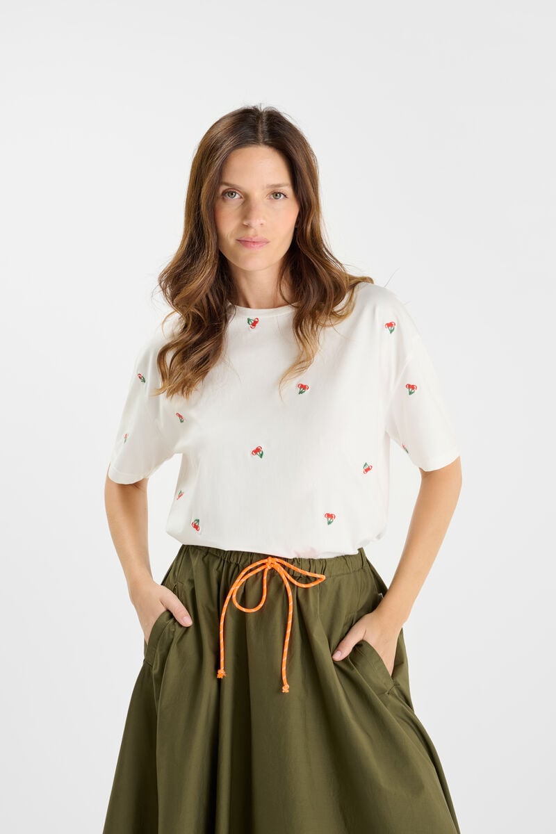 Round-neck T-shirt LE TEMPS DES CERISES White