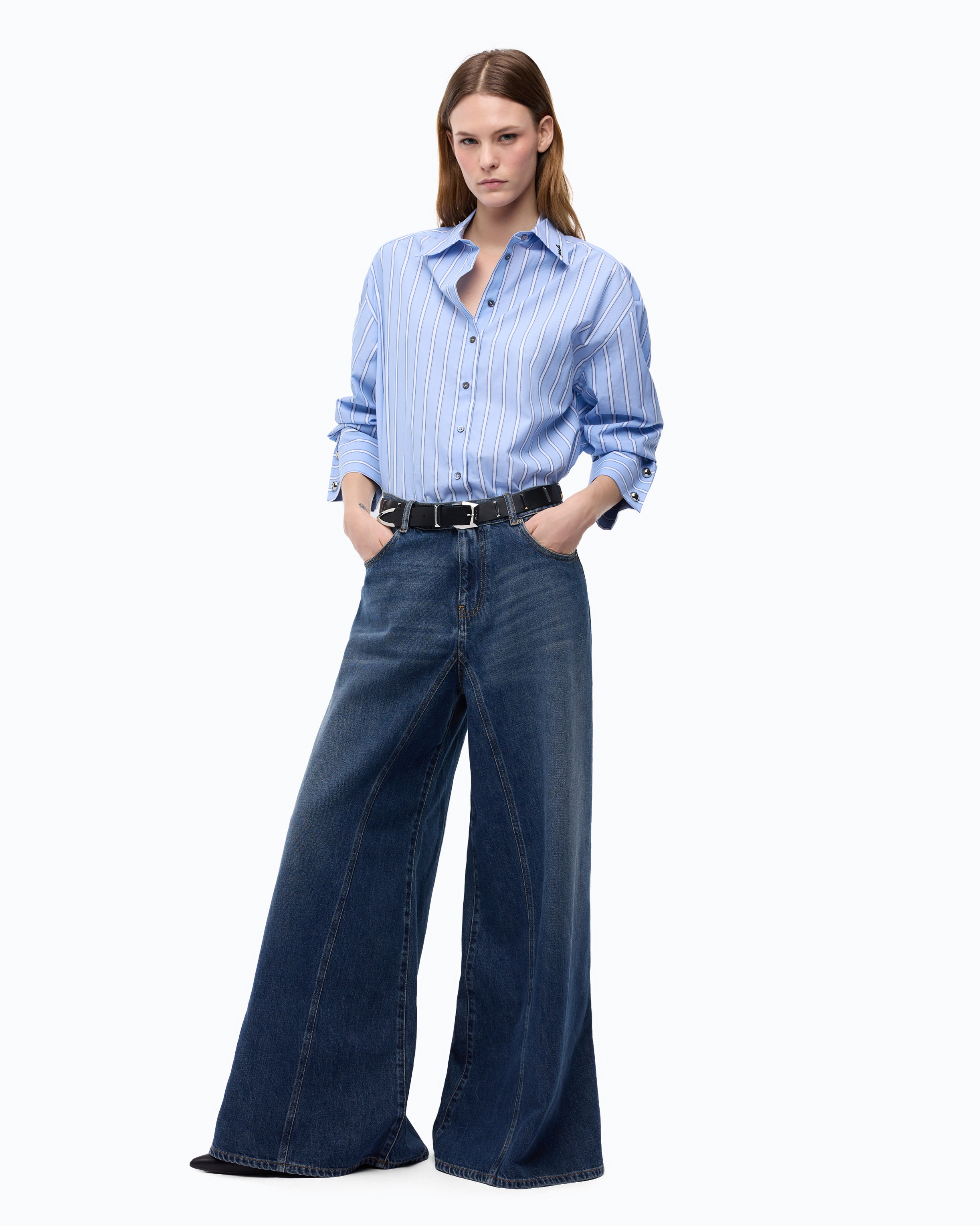 Jean évasé super wide leg PINKO Bleu