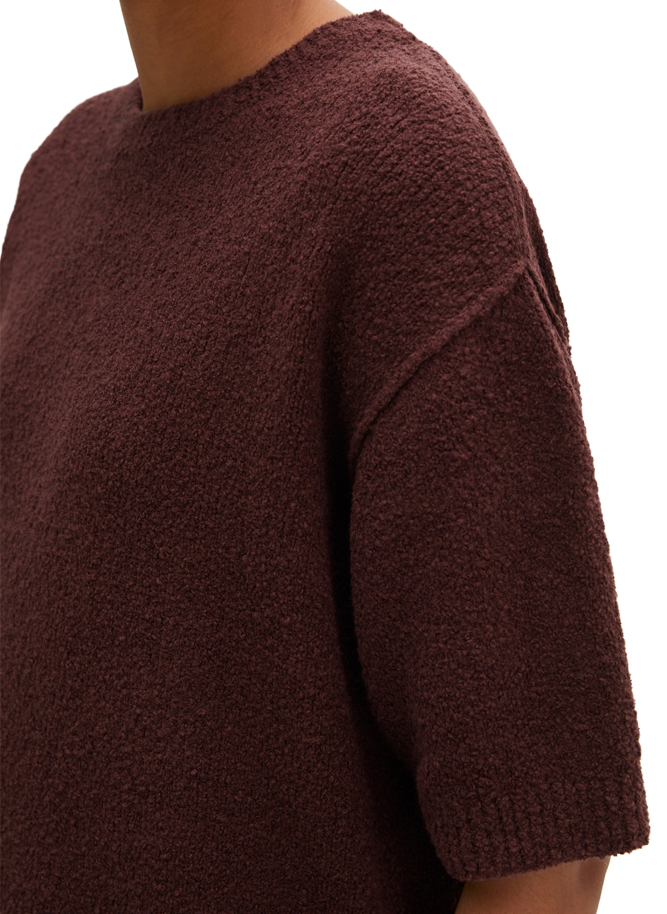 Gerade geschnittener Pullover mit kurzen Ärmeln aus Baumwollmix MARC O'POLO Rot