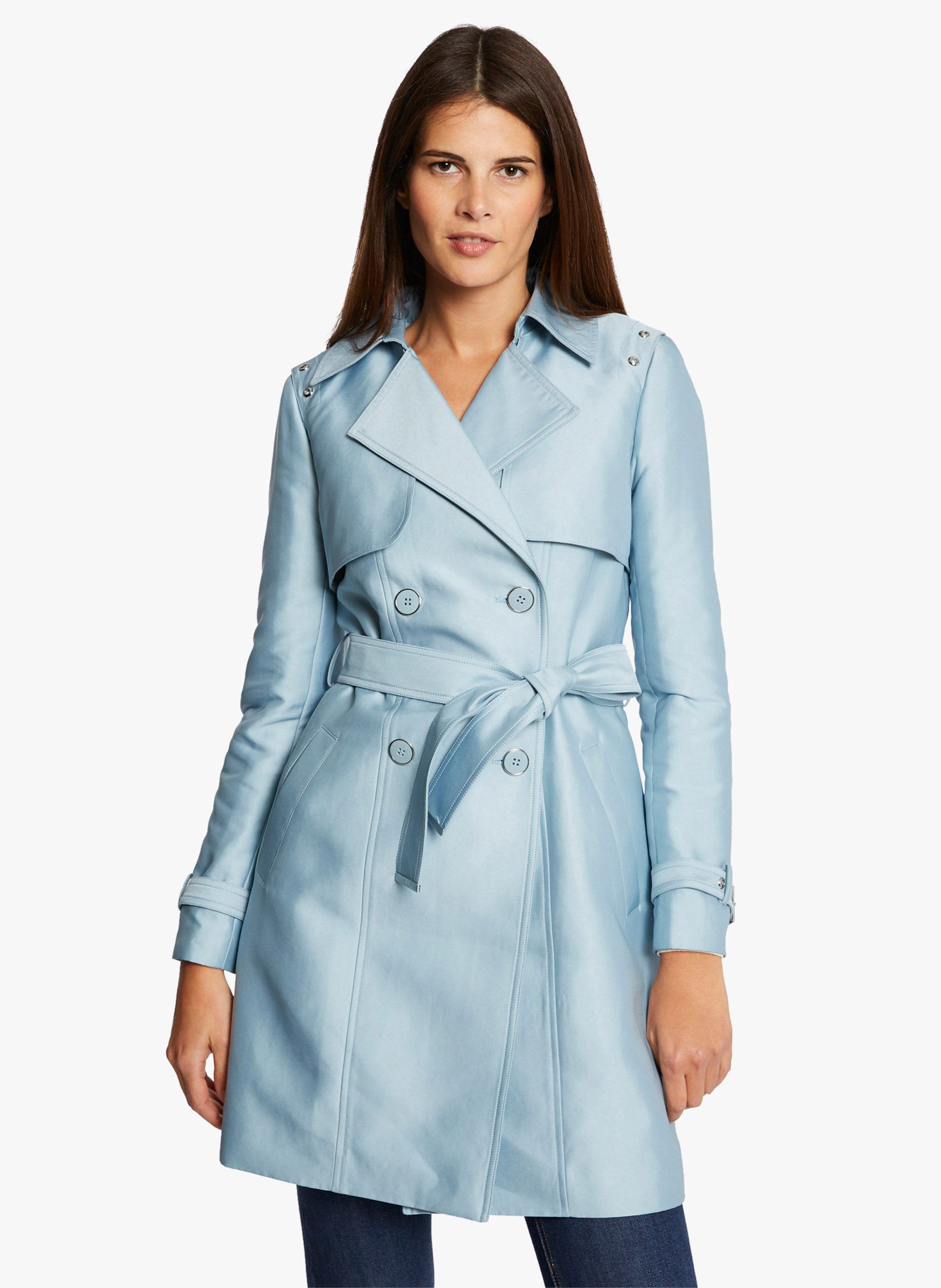 MORGAN GIKA Trench coat droit avec ceinture Bleu