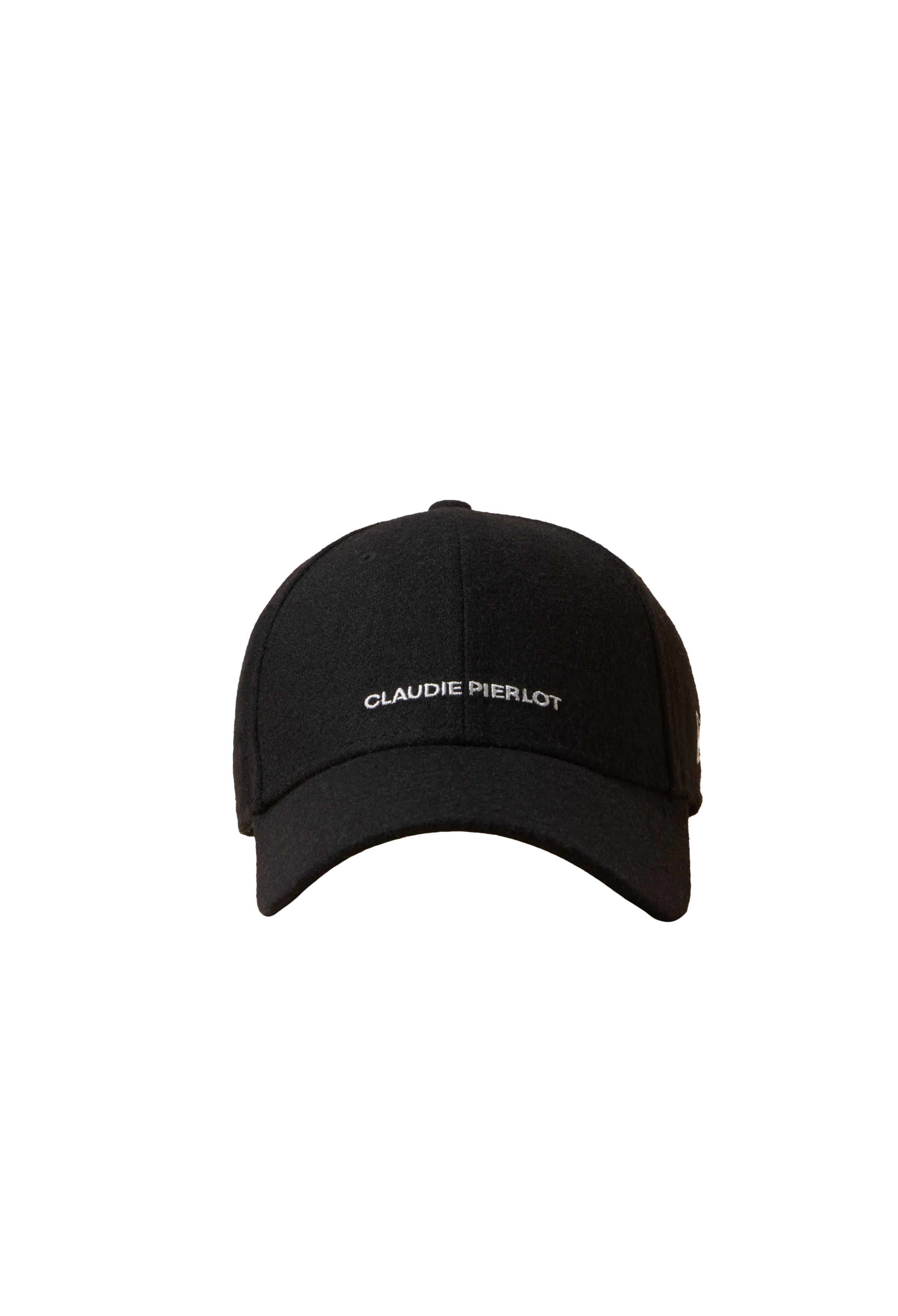 Pet van wolmix met borduursel Zwart