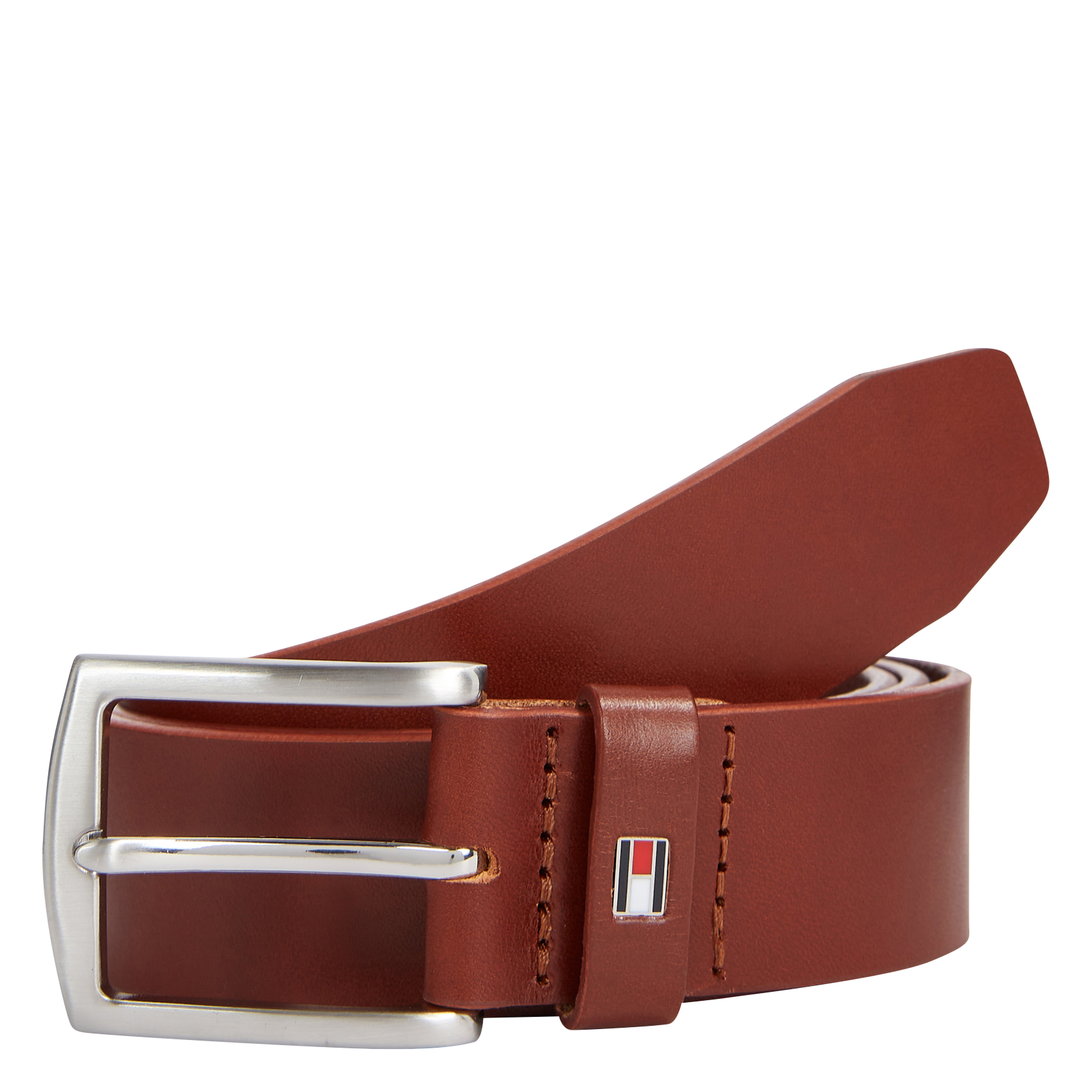 Cintura con doppia fibbia in pelle TOMMY HILFIGER Marrone