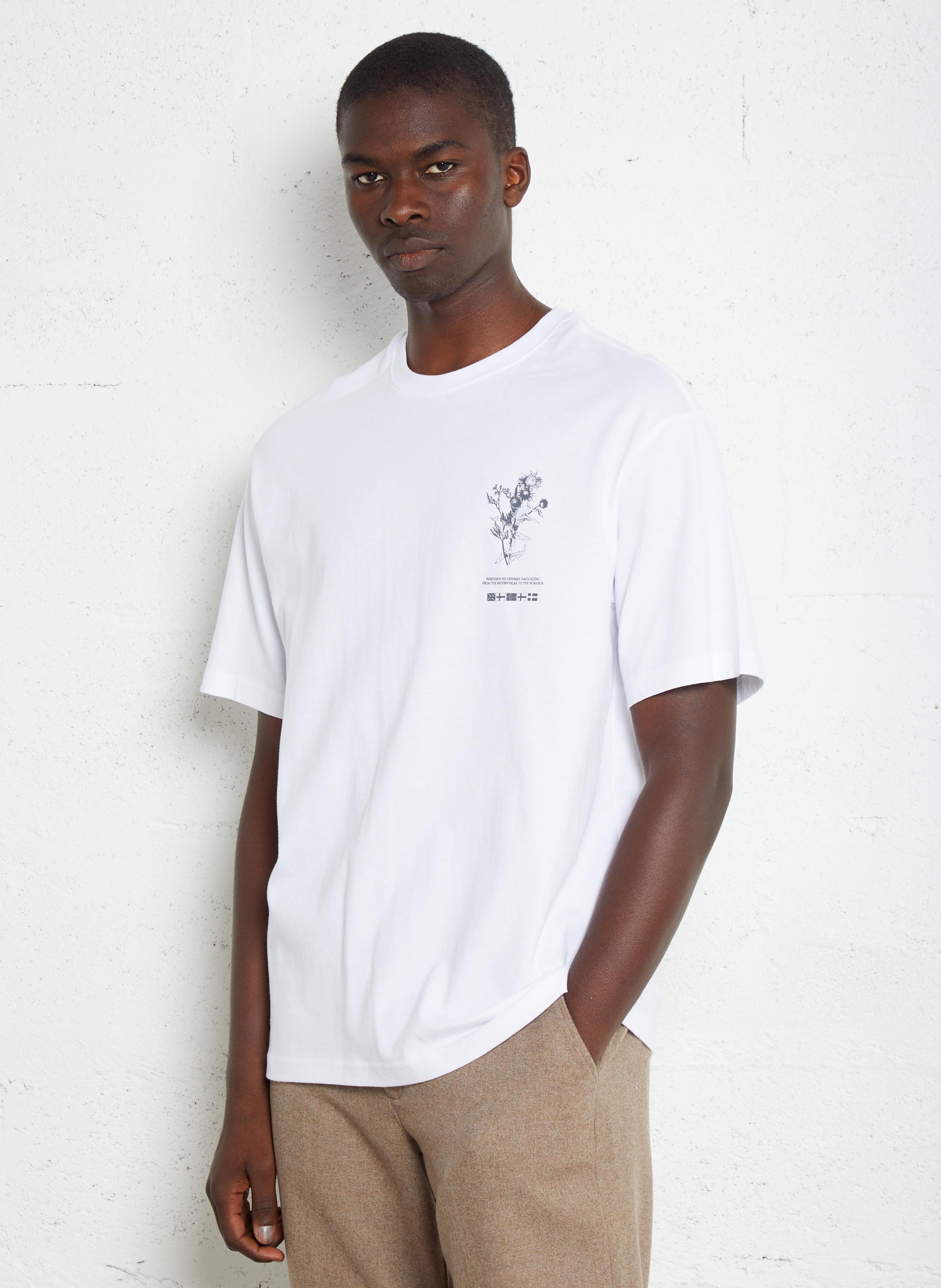 Tee shirt col rond ample en coton bio Blanc