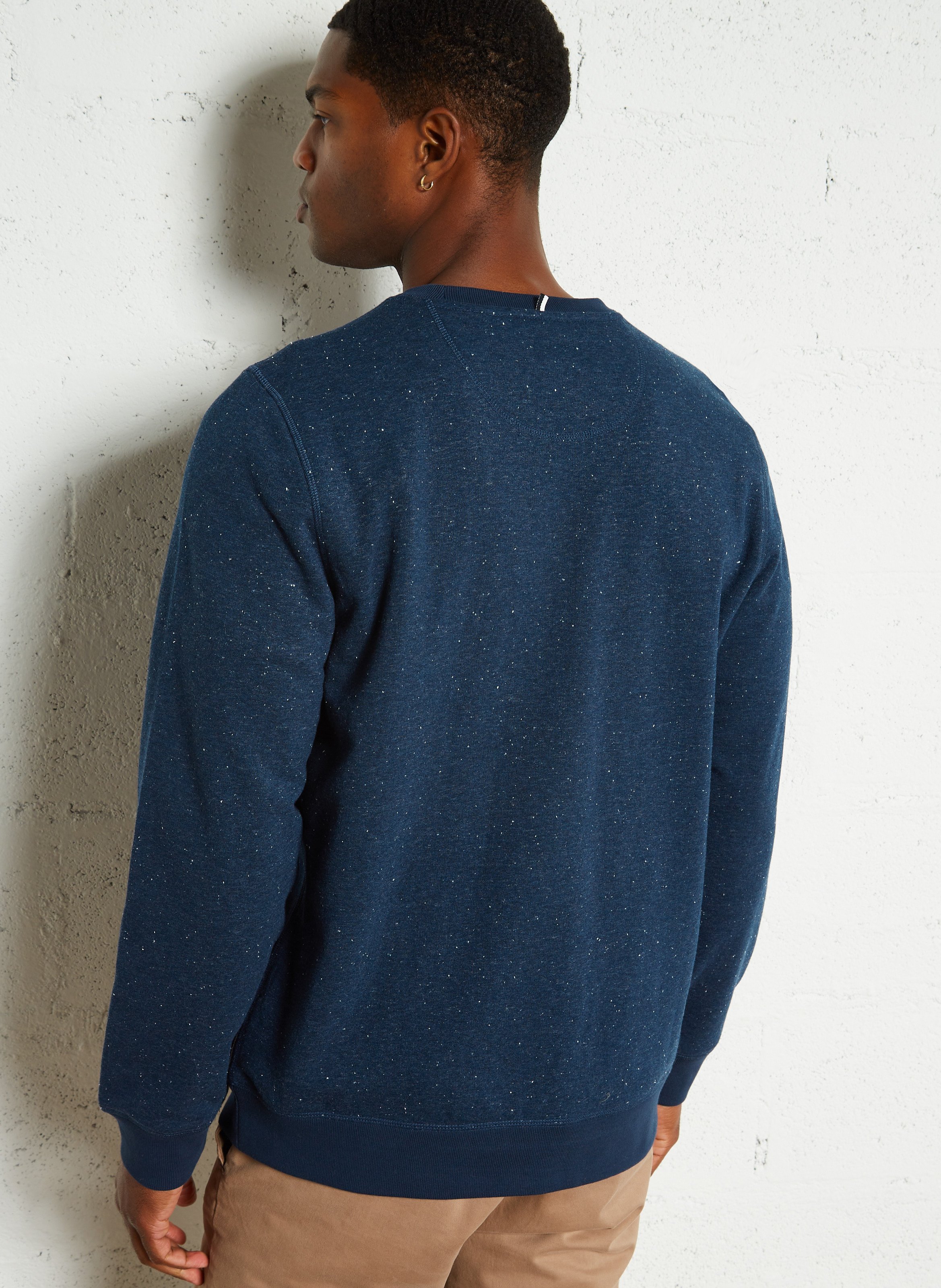 Round-neck regular-fit marled sweatshirt FAGUO Blue