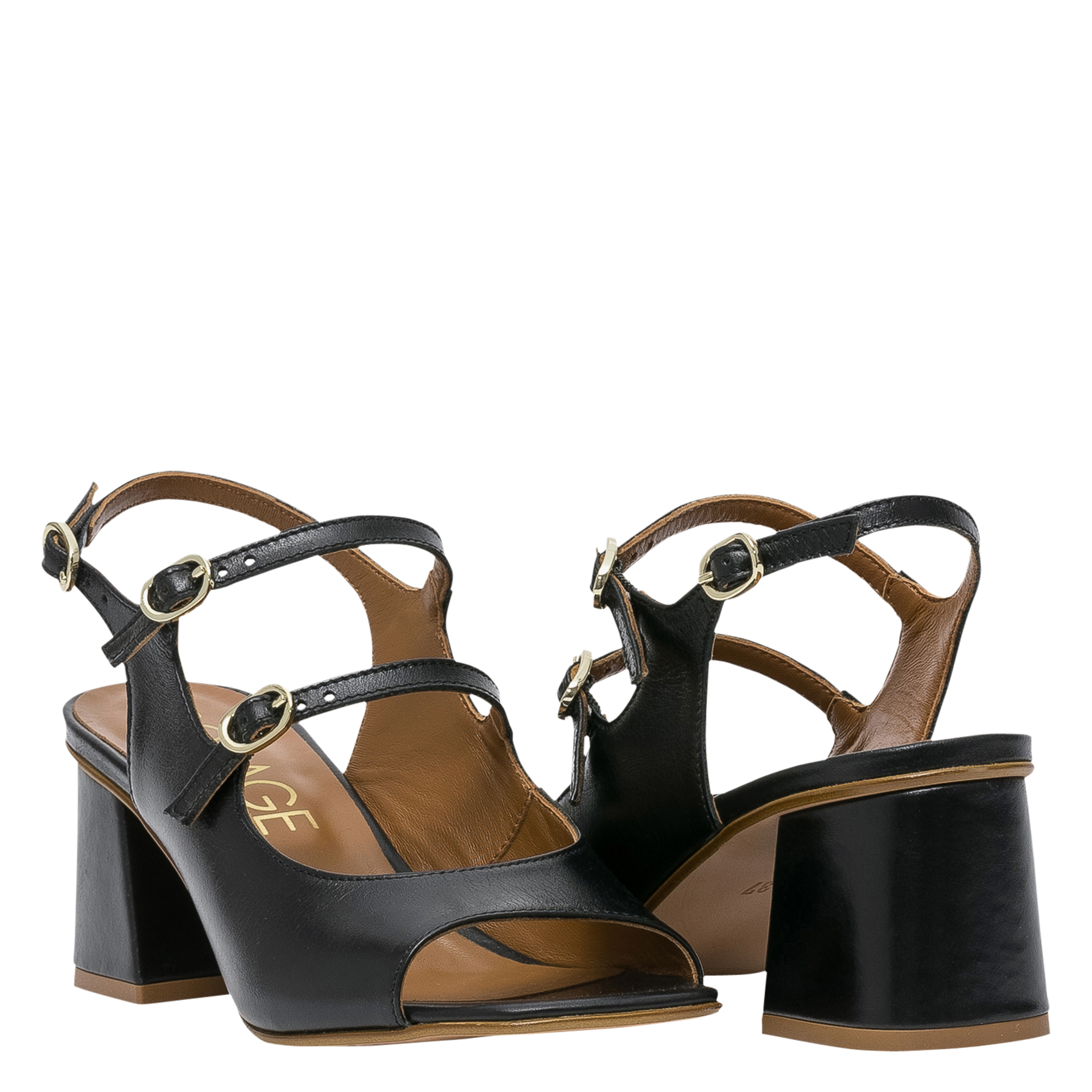 Flache Leder-Mules BOCAGE Schwarz