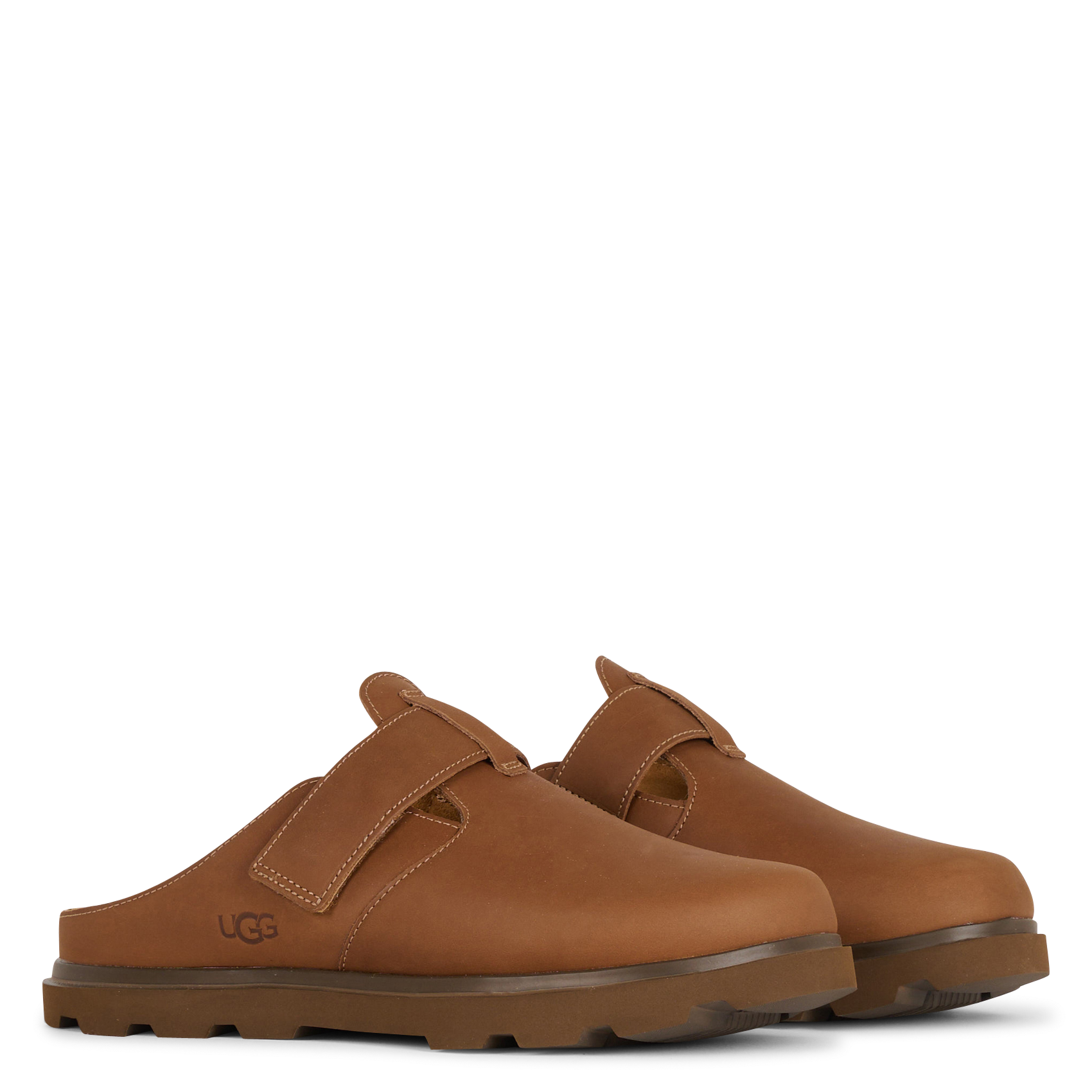 Aouda flat leather sandals UGG Brown