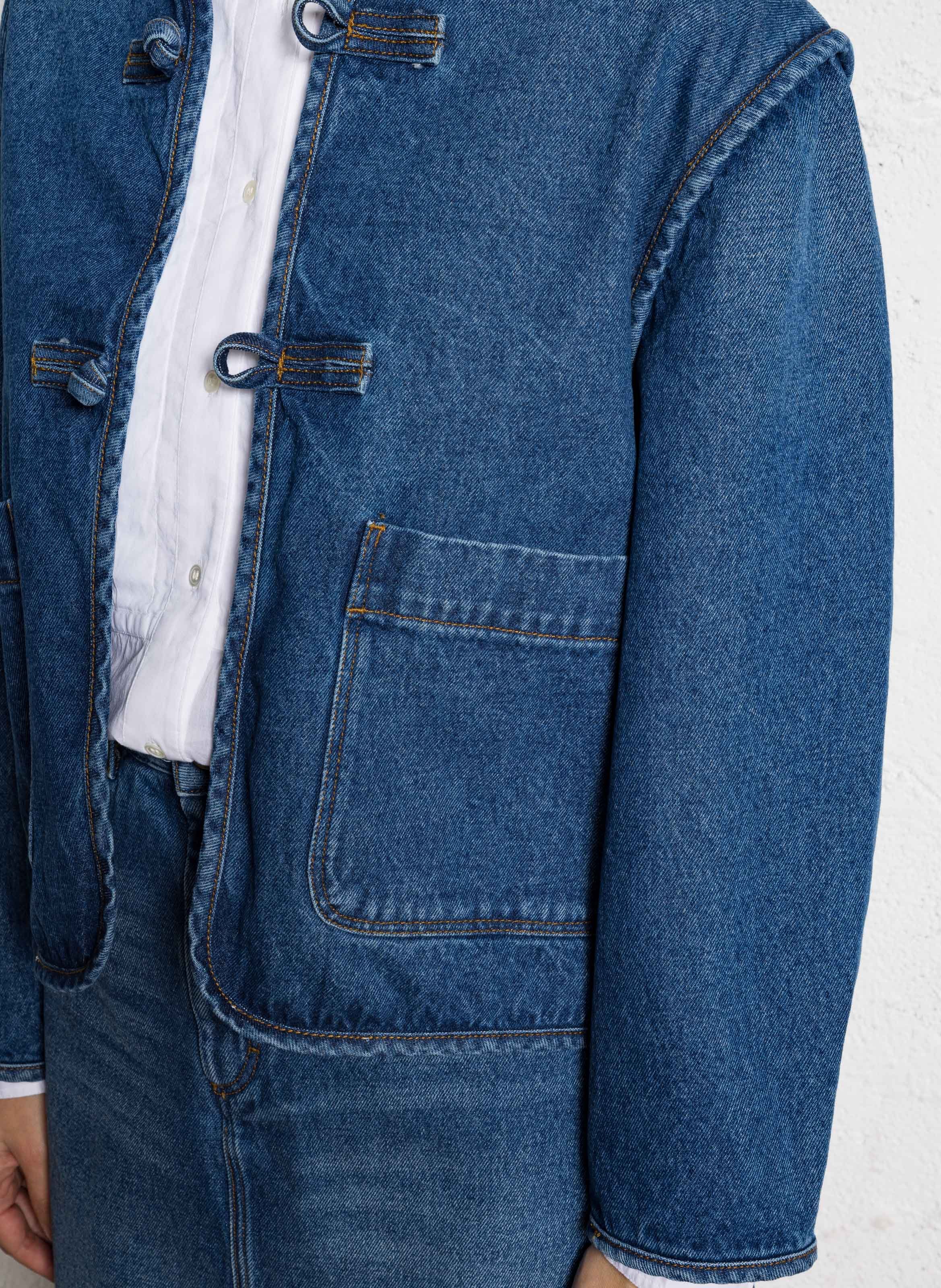 Veste droite en coton SOEUR Bleu