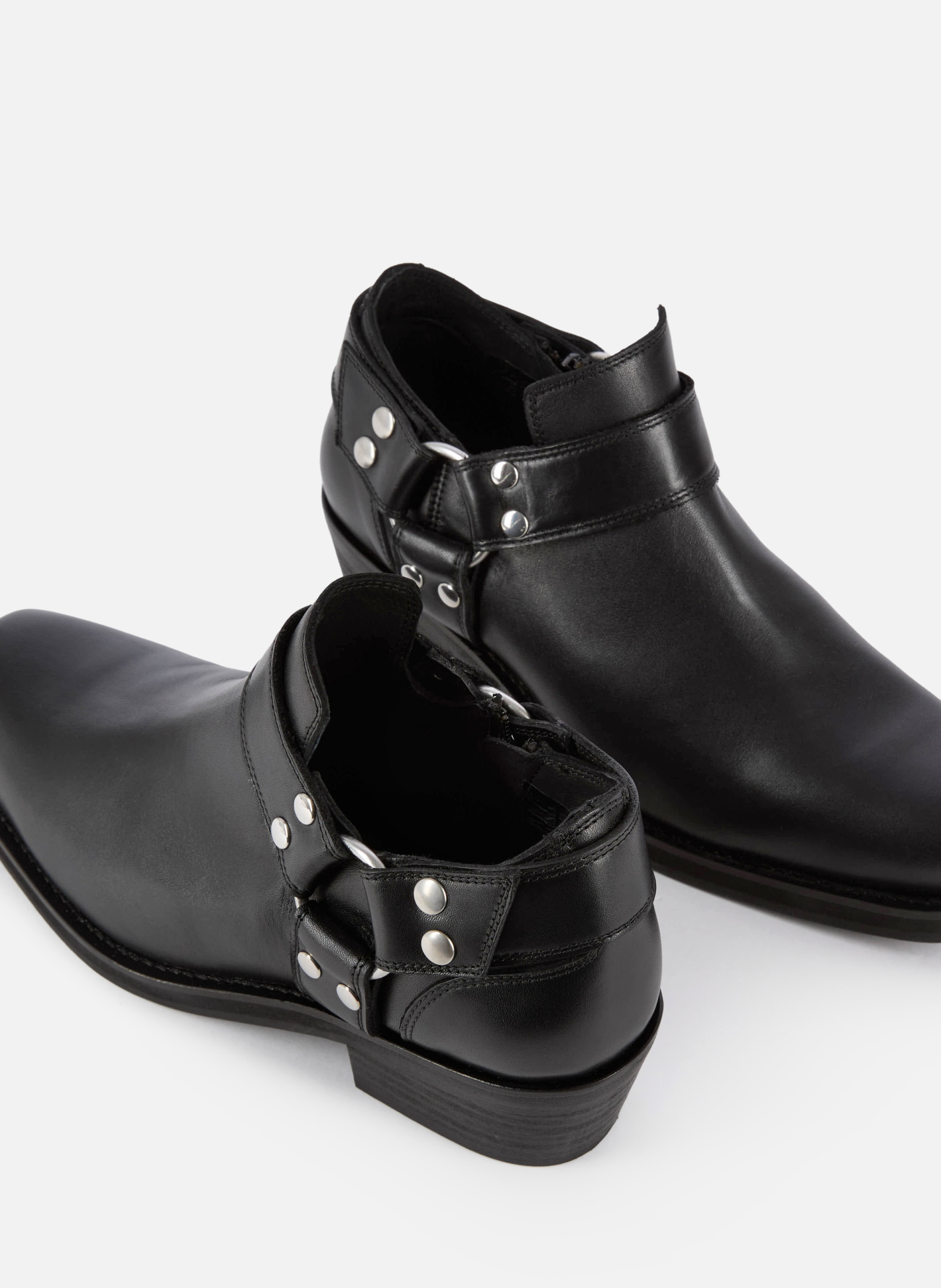 Low ankle boots with leather straps THE KOOPLES Black