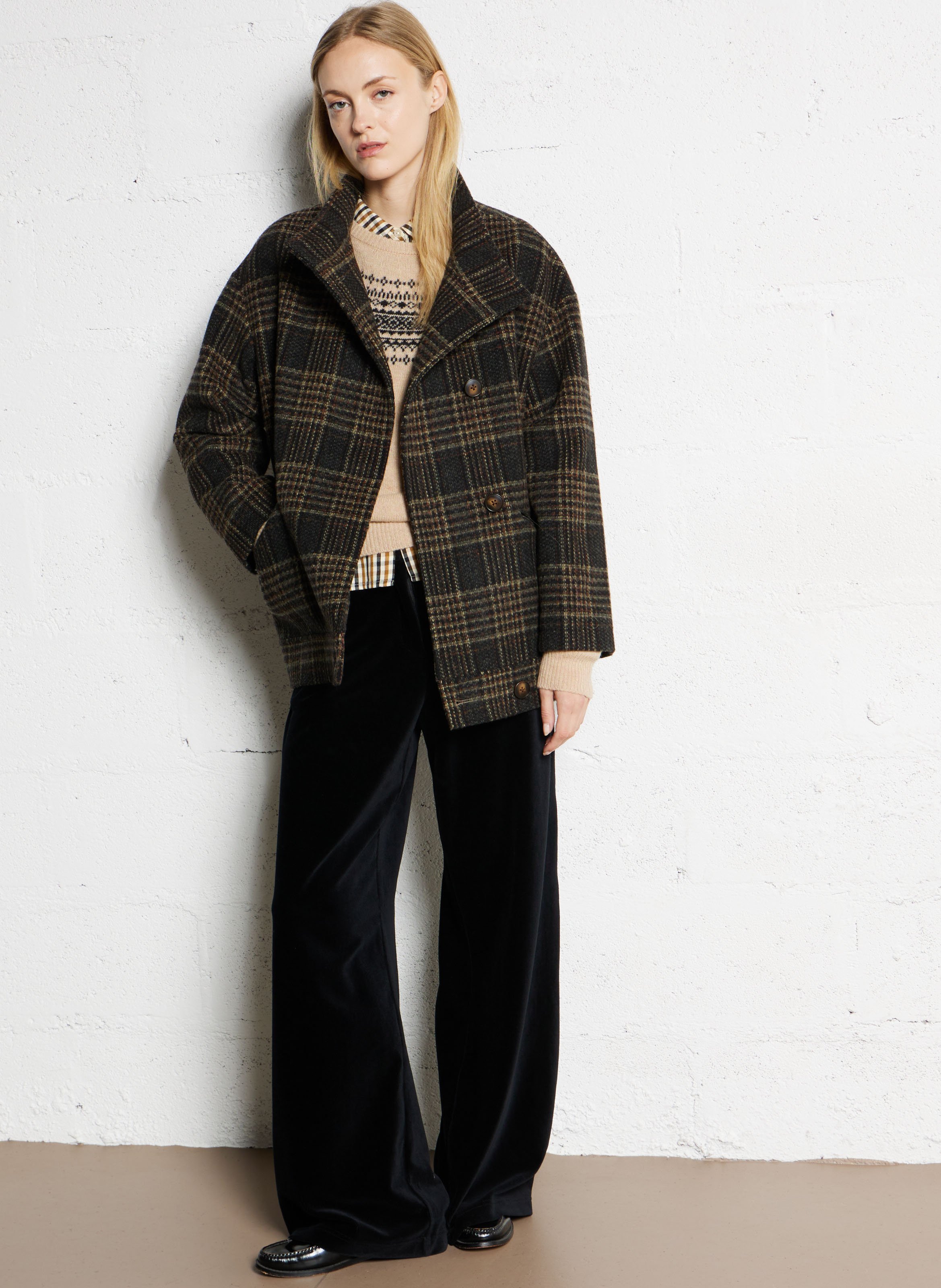 Manteau oversize imprimé NICE THINGS Gris