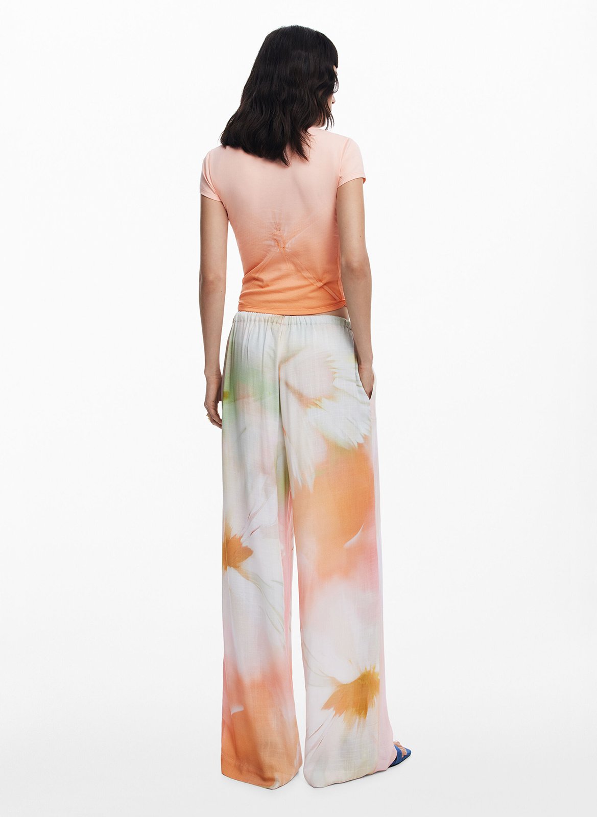 Tee-shirt col rond en coton mélangé DESIGUAL Rouge