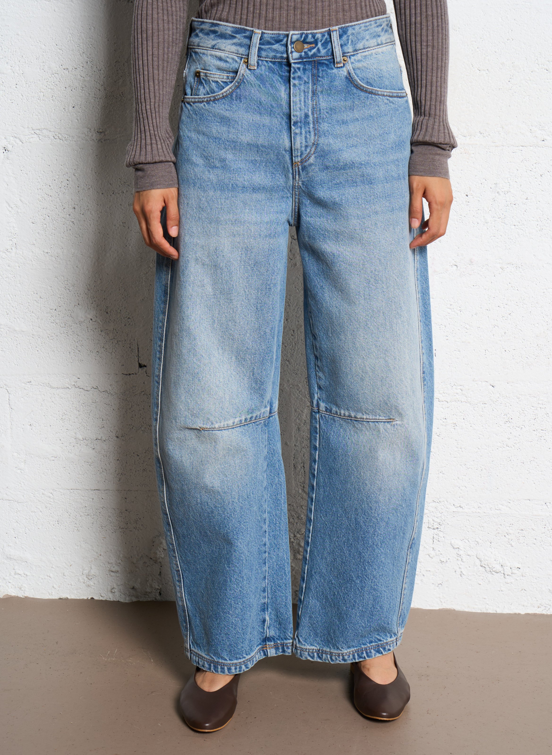 Weite Baumwoll-Jeans SOEUR Blau