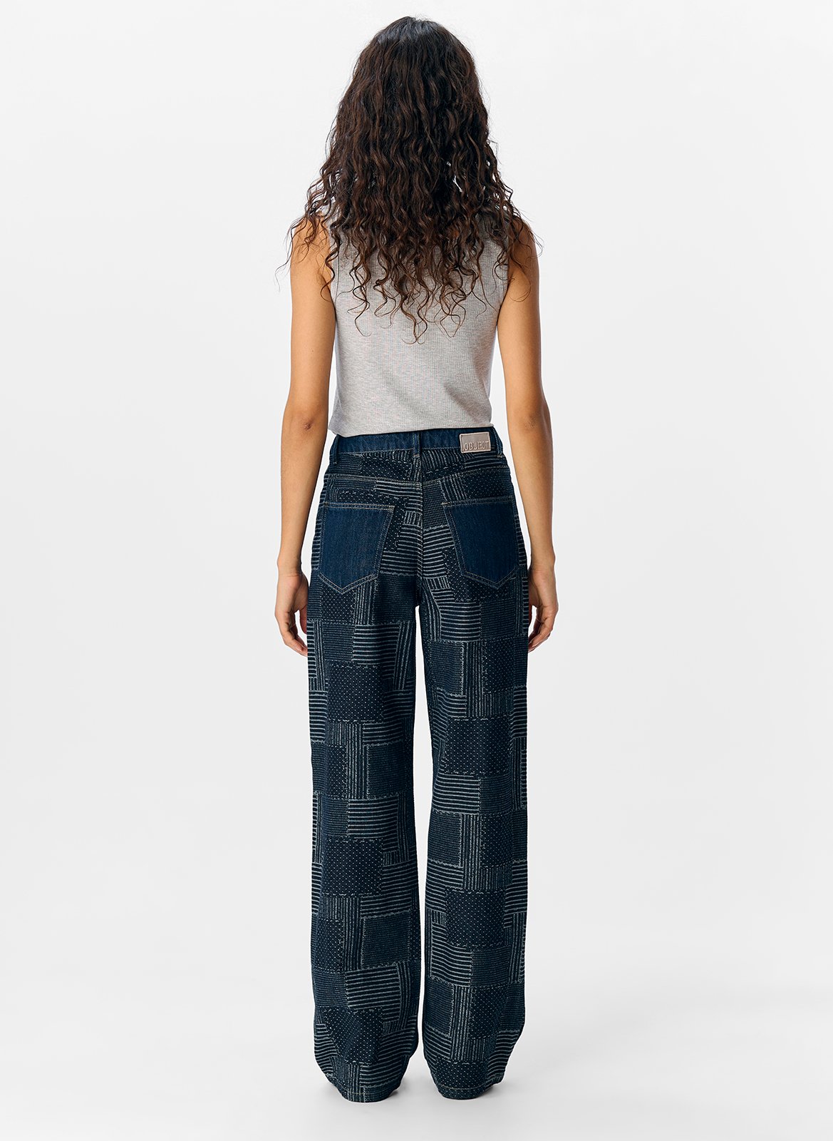 Grote katoenen jeans OBJECT Blauw