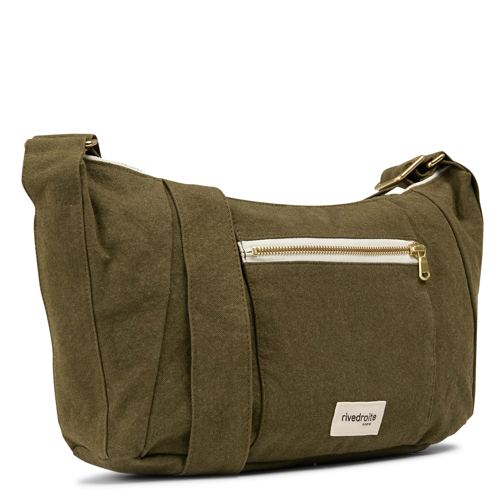 Plain shoulder bag in blended cotton RIVEDROITE PARIS Khaki