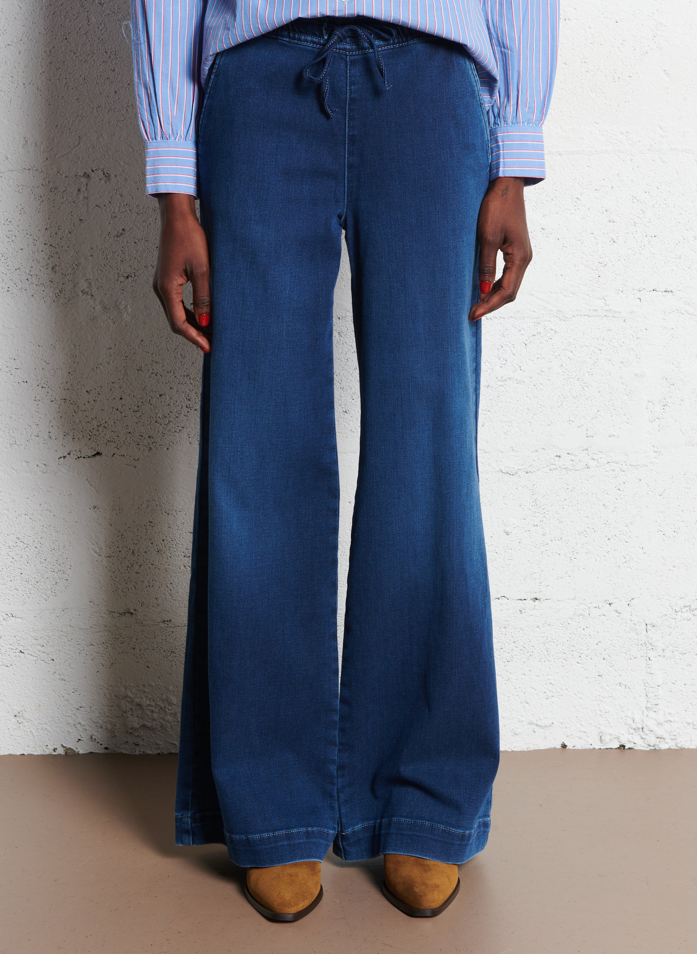 Cotton-blend wide-leg jeans MAISON 123