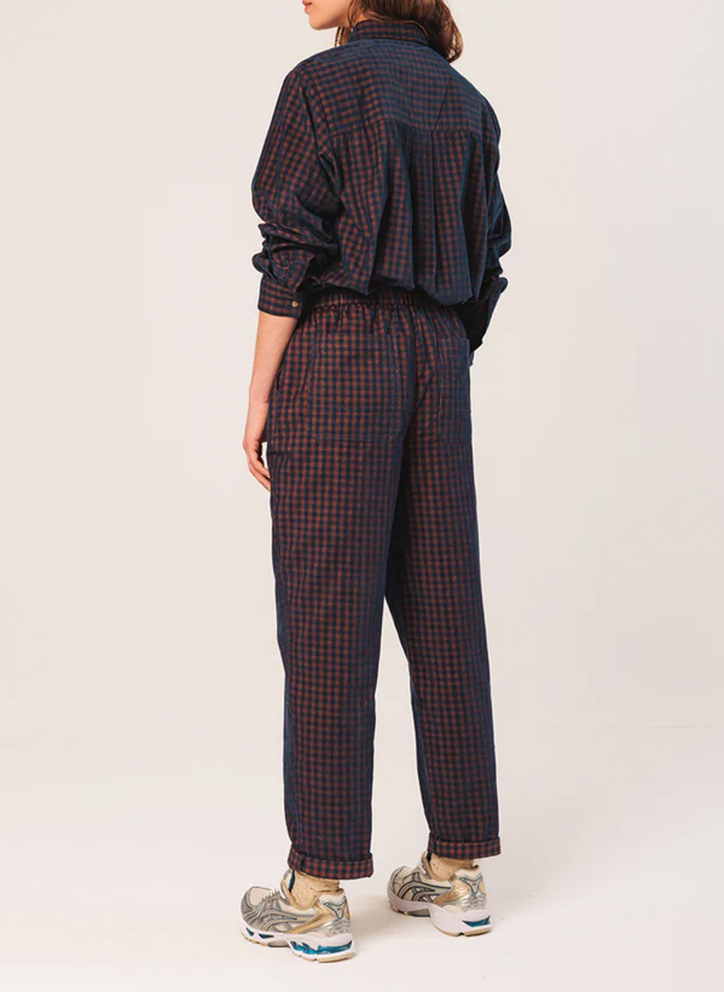 Slim-fit cotton cargo pants INDI & COLD Blue