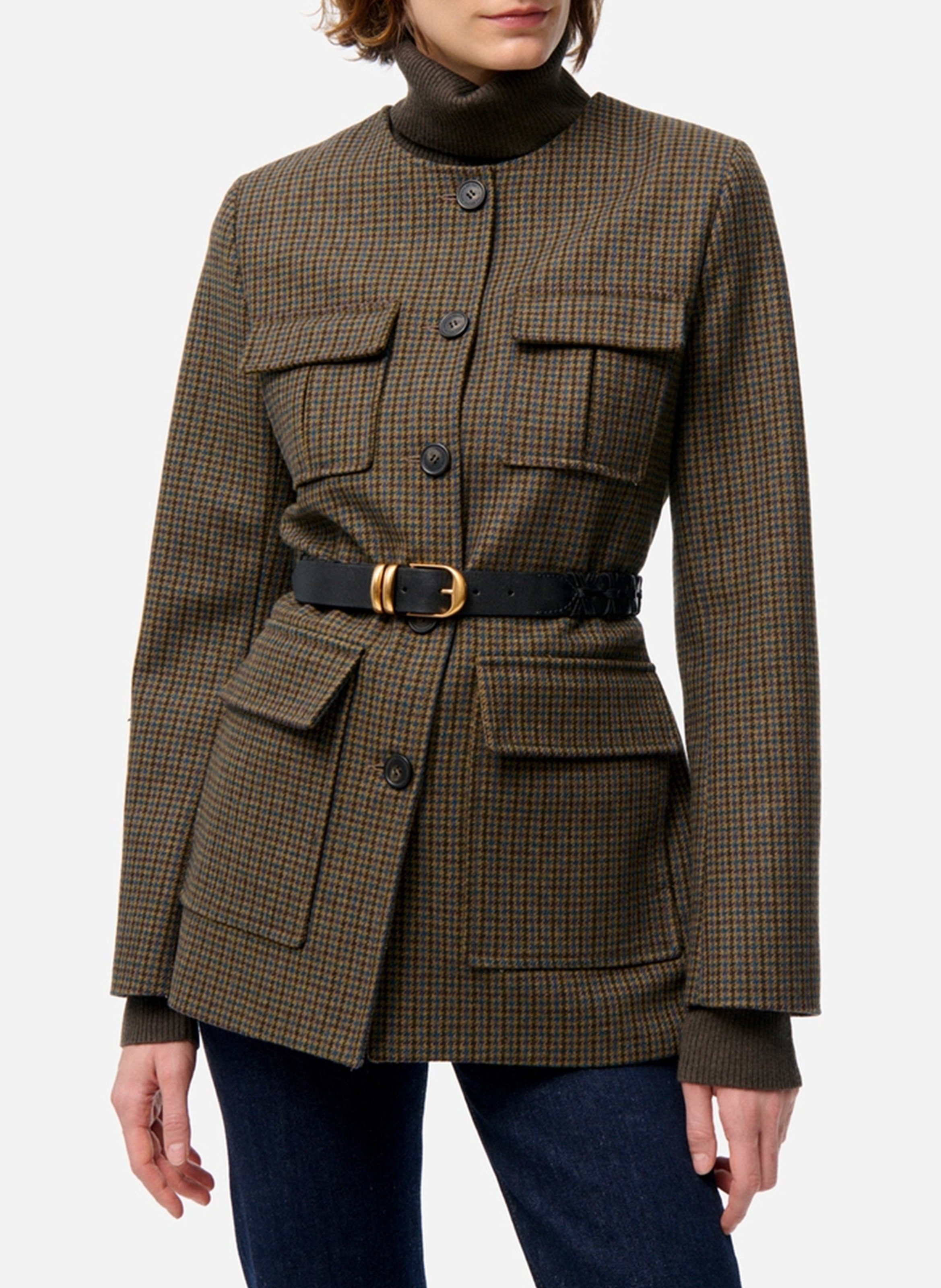 Round-neck wool-blend jacket VANESSA BRUNO Green