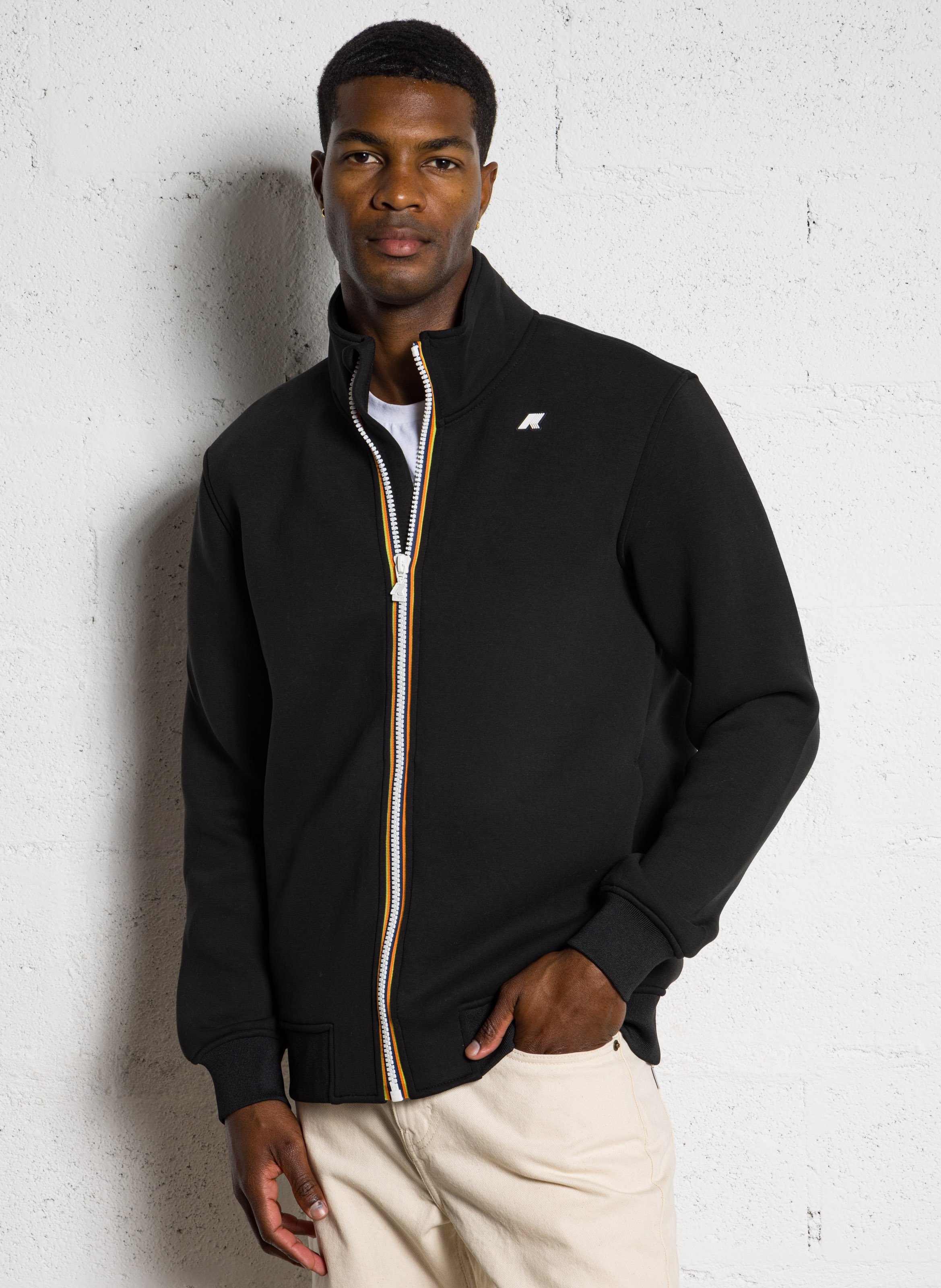 Sweat droit col montant K-WAY Noir