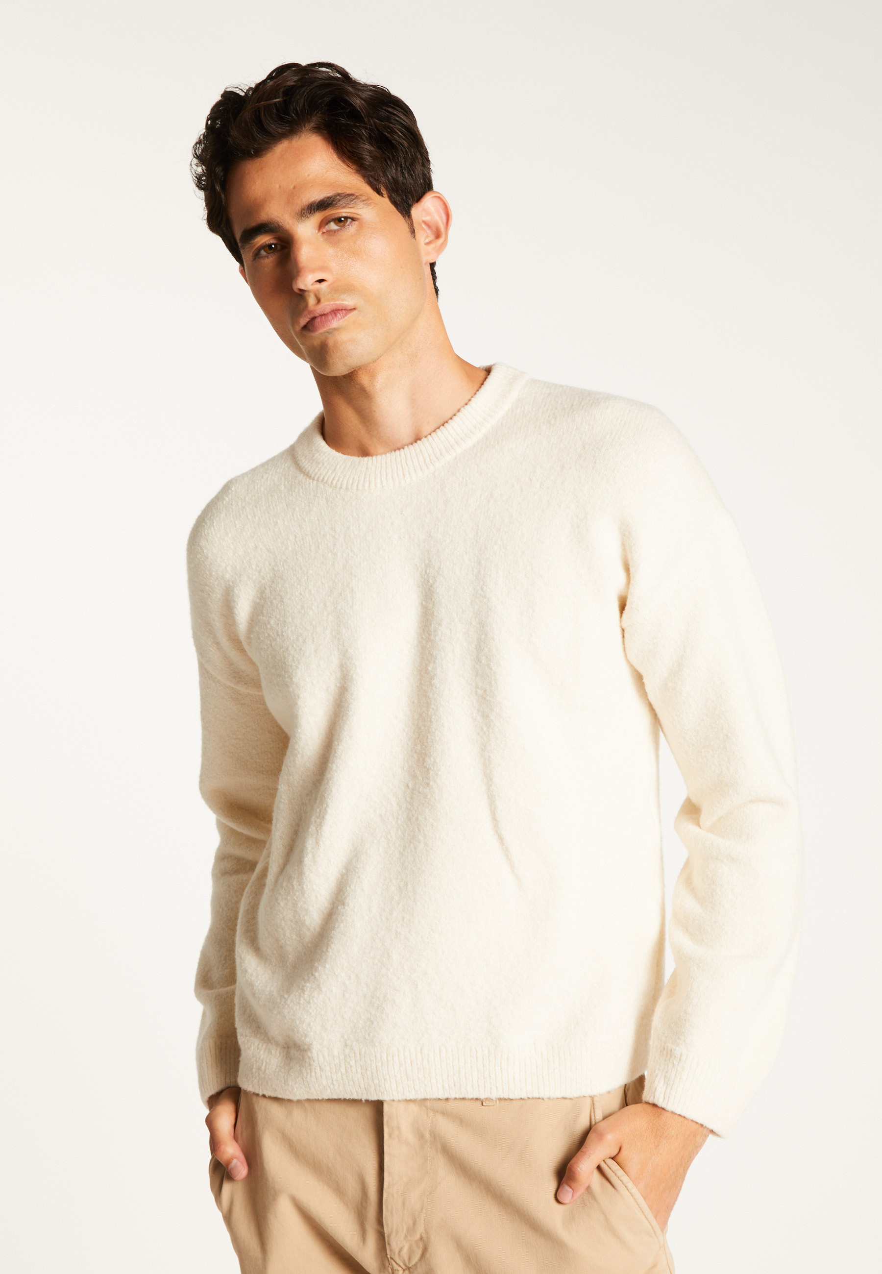 Colour block cotton sweater MAISON MONTAGUT White
