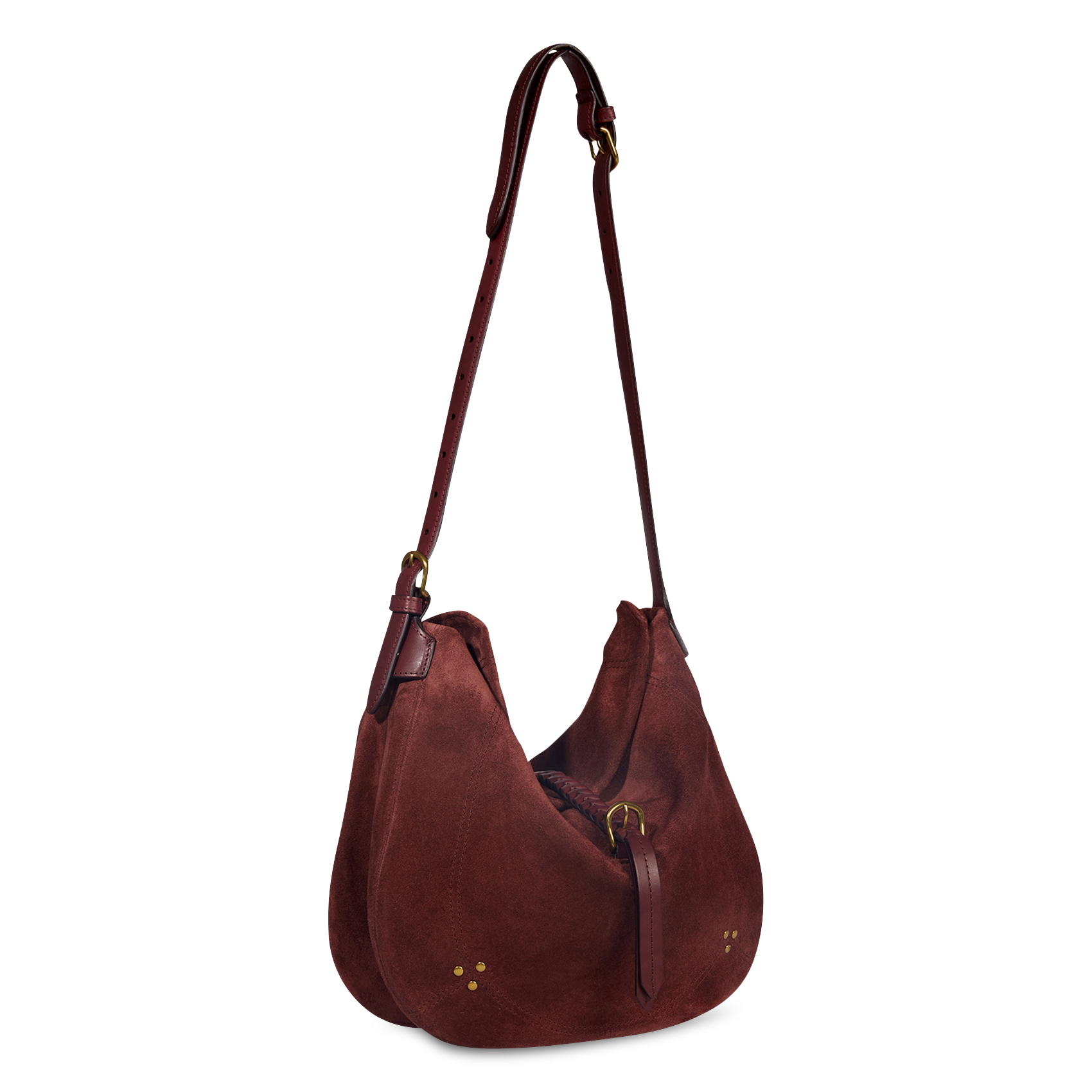 Soft suede leather shoulder bag Red