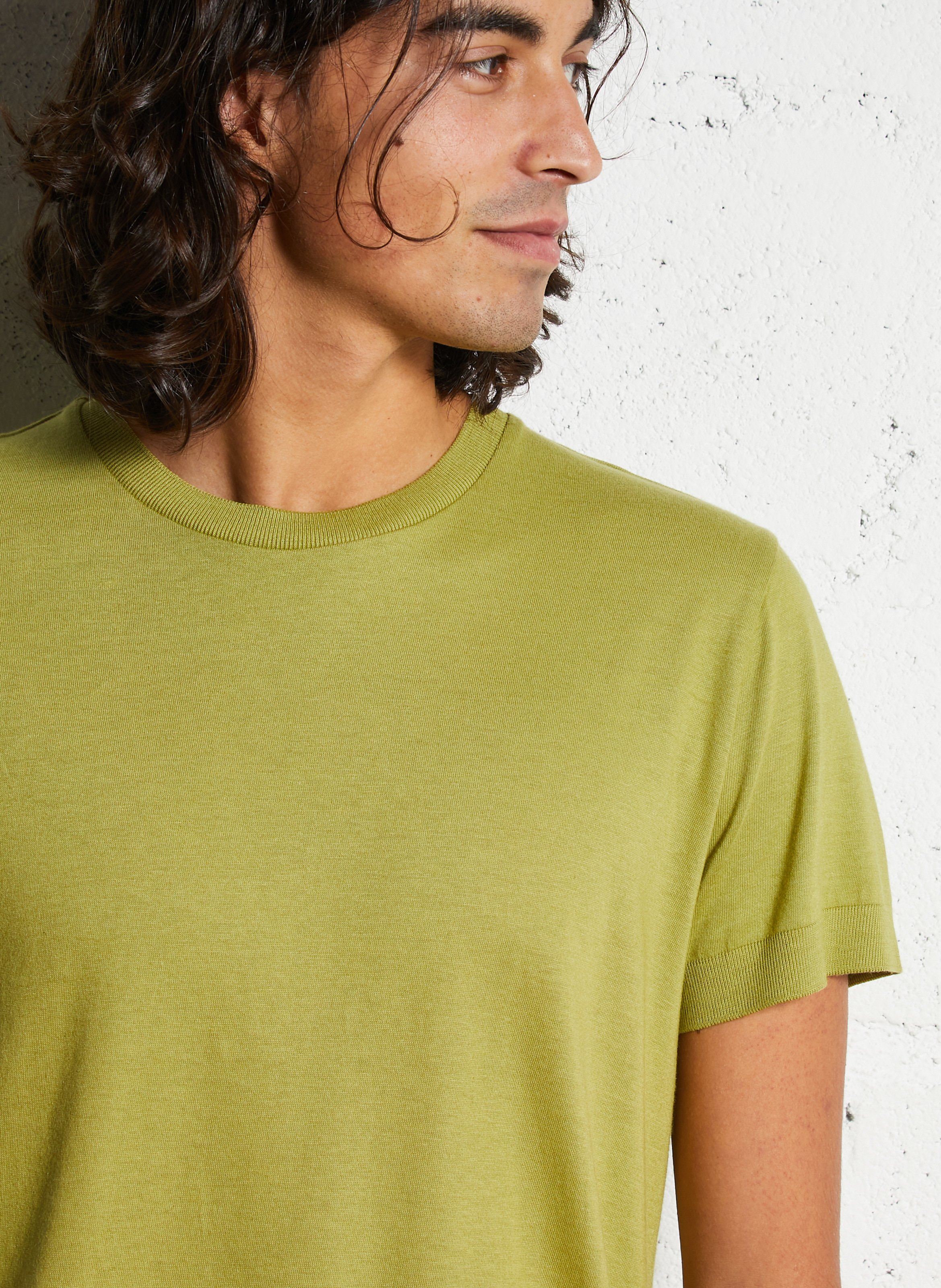 Gerade geschnittenes Rundhals-T-Shirt aus Baumwoll-Mix IKKS Grun