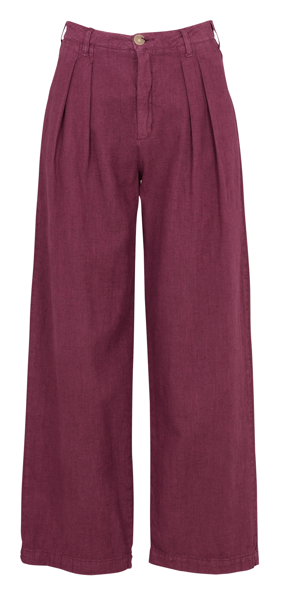Weit geschnittene Bundfaltenhose aus Leinen-Mix MAISON HOTEL Rot