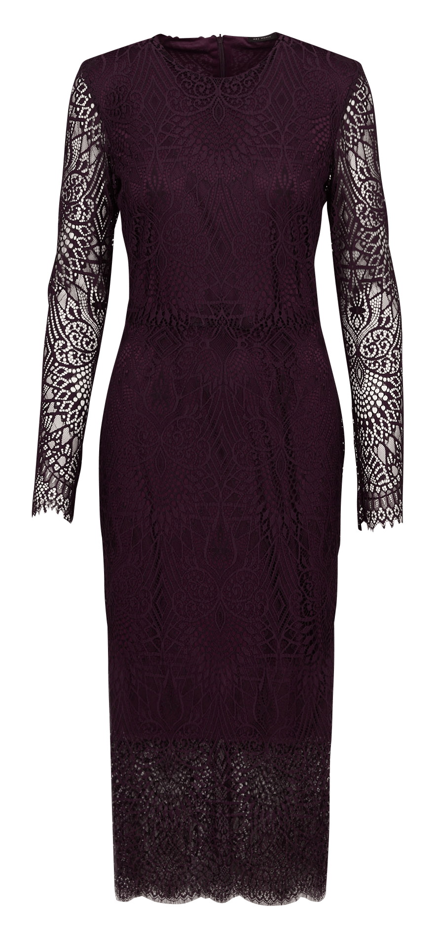 Lange jurk van kant met ronde hals IKKS Violet