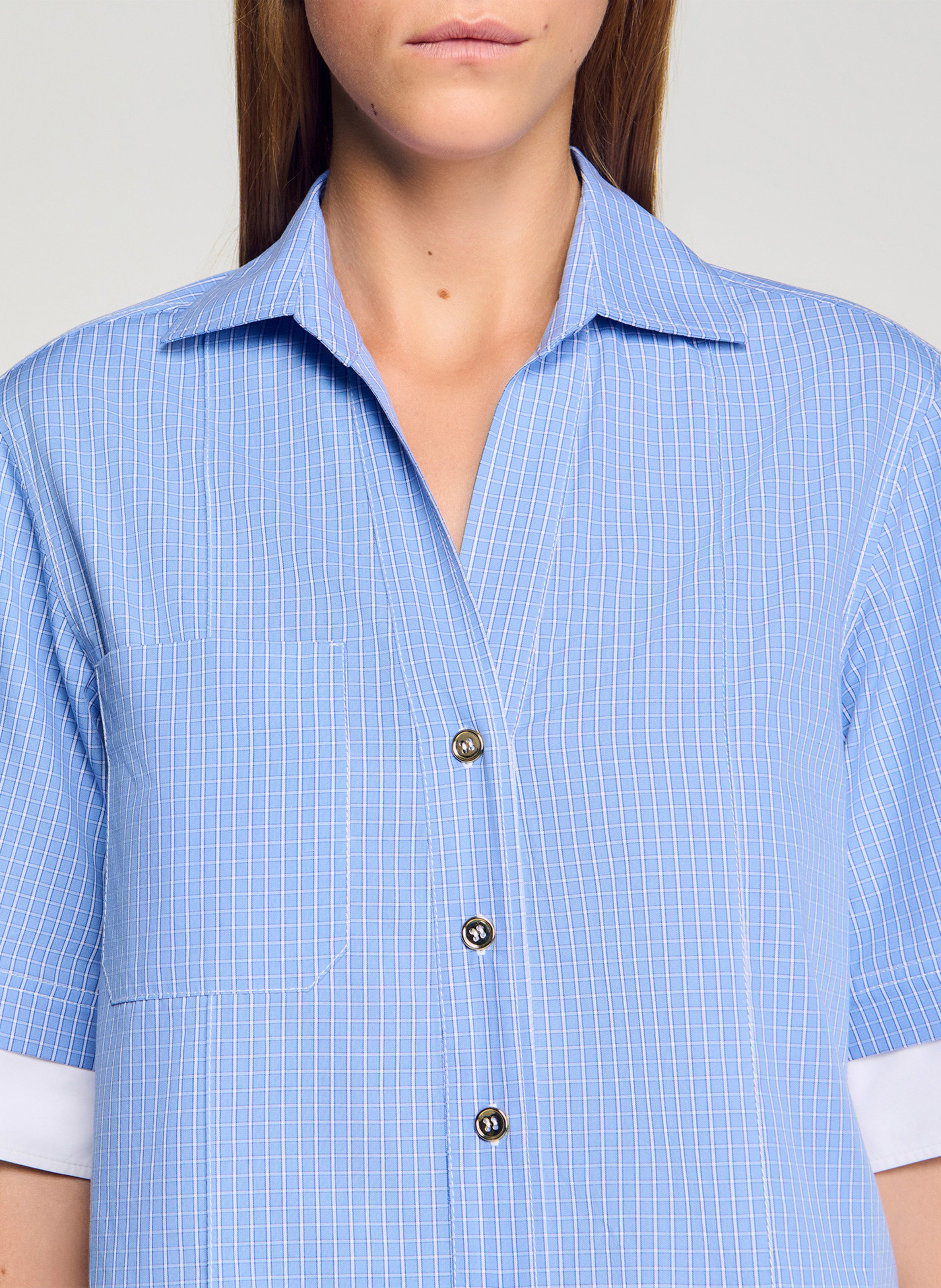 Chemise col classique coton SANDRO Bleu
