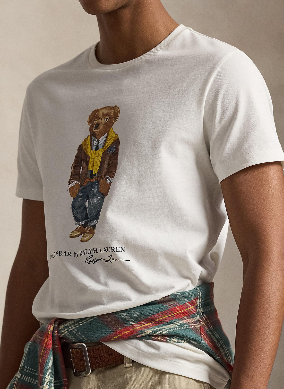 Tee-shirt droit col rond en coton POLO RALPH LAUREN Blanc