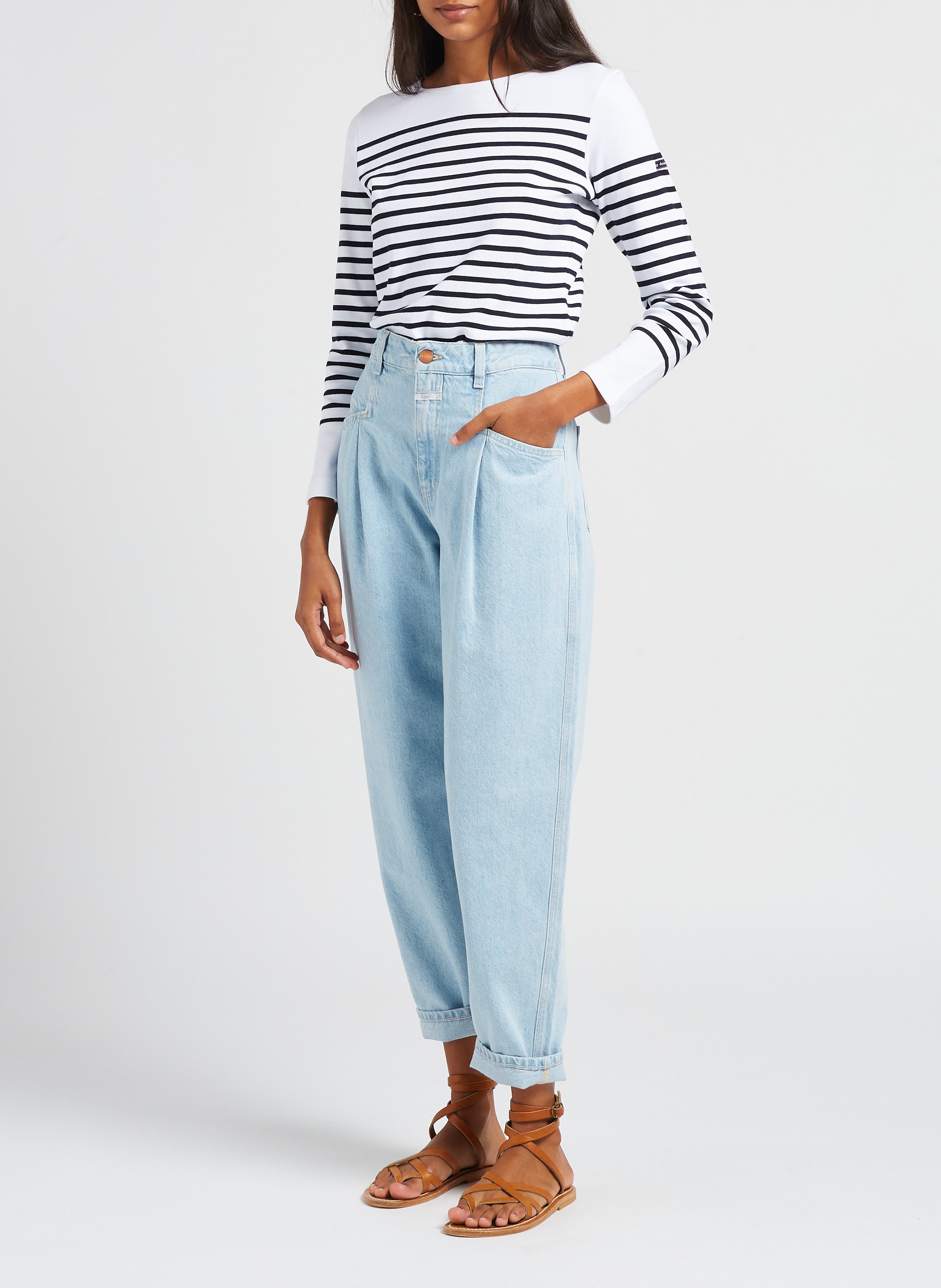 Matrosenshirt aus Jersey mit U-Boot-Ausschnitt ARMOR LUX Weiss