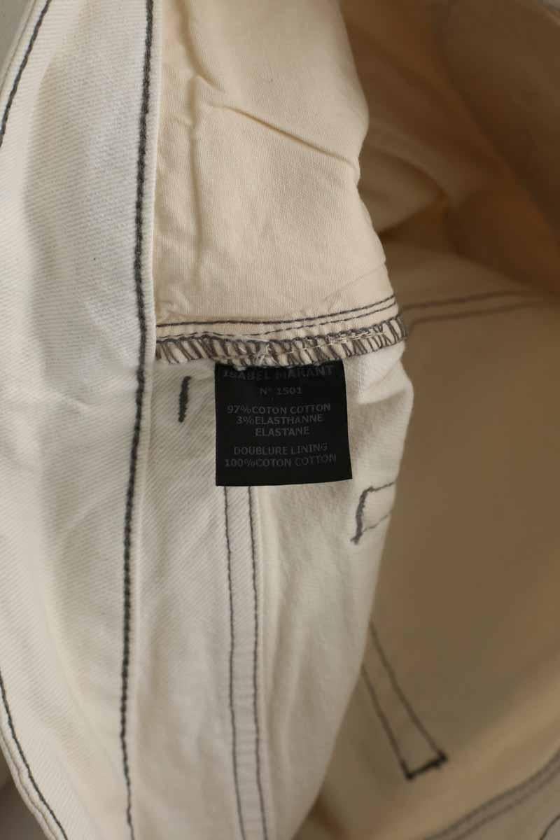 Straight cotton-blend pants ISABEL MARANT - Seconde Main White