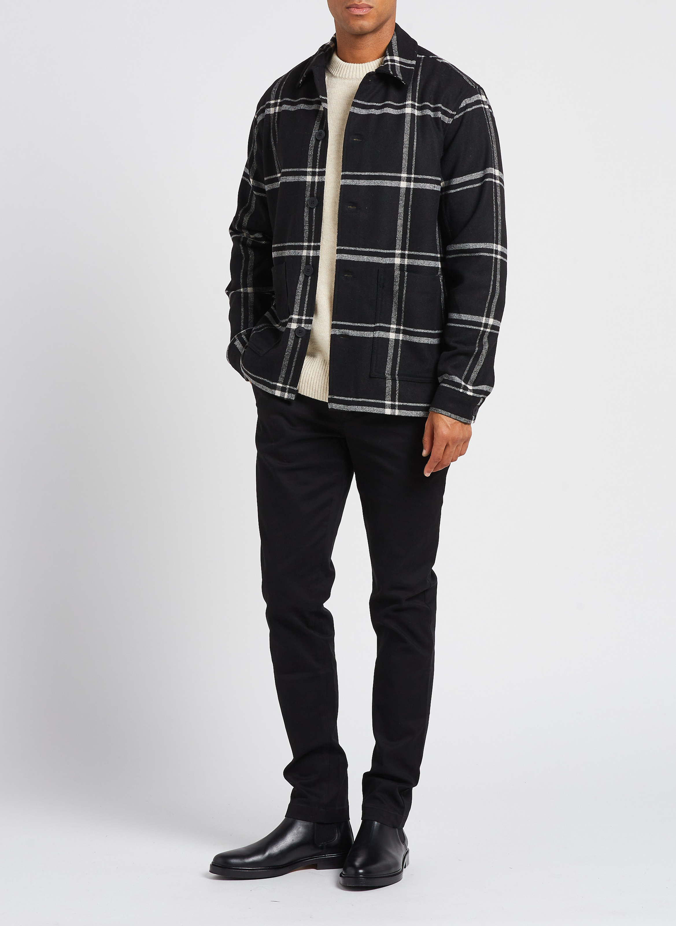 Surchemise col classique à carreaux MINIMUM Noir