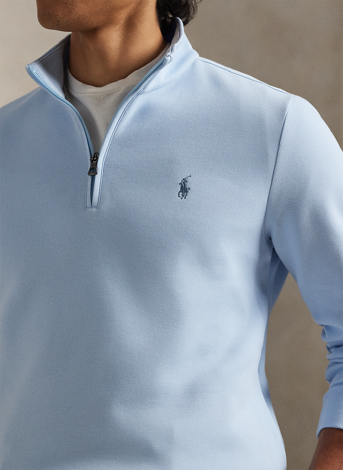 Straight high-neck cotton-blend sweater POLO RALPH LAUREN Blue