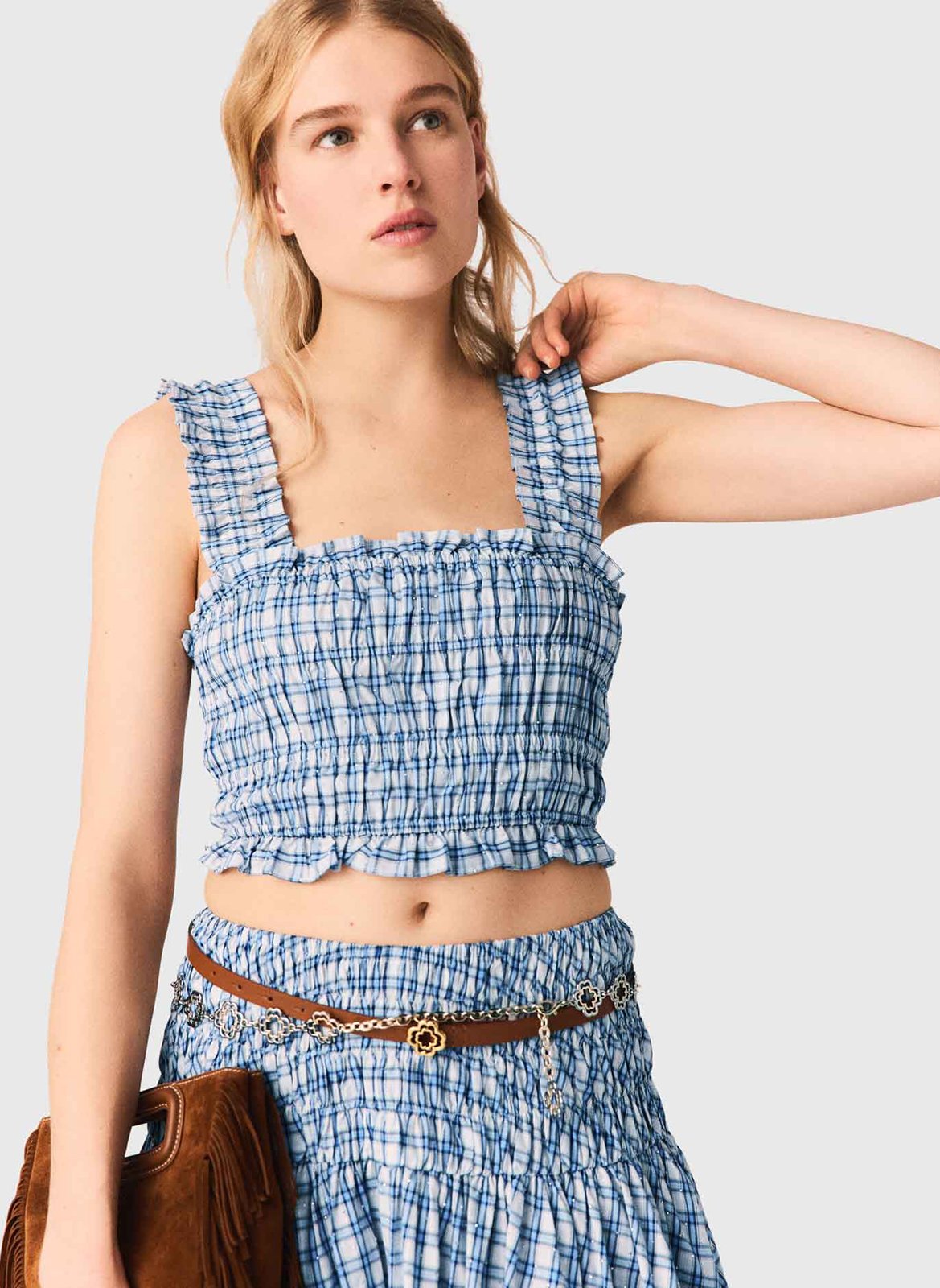 Top blouse van katoen MAJE Blauw