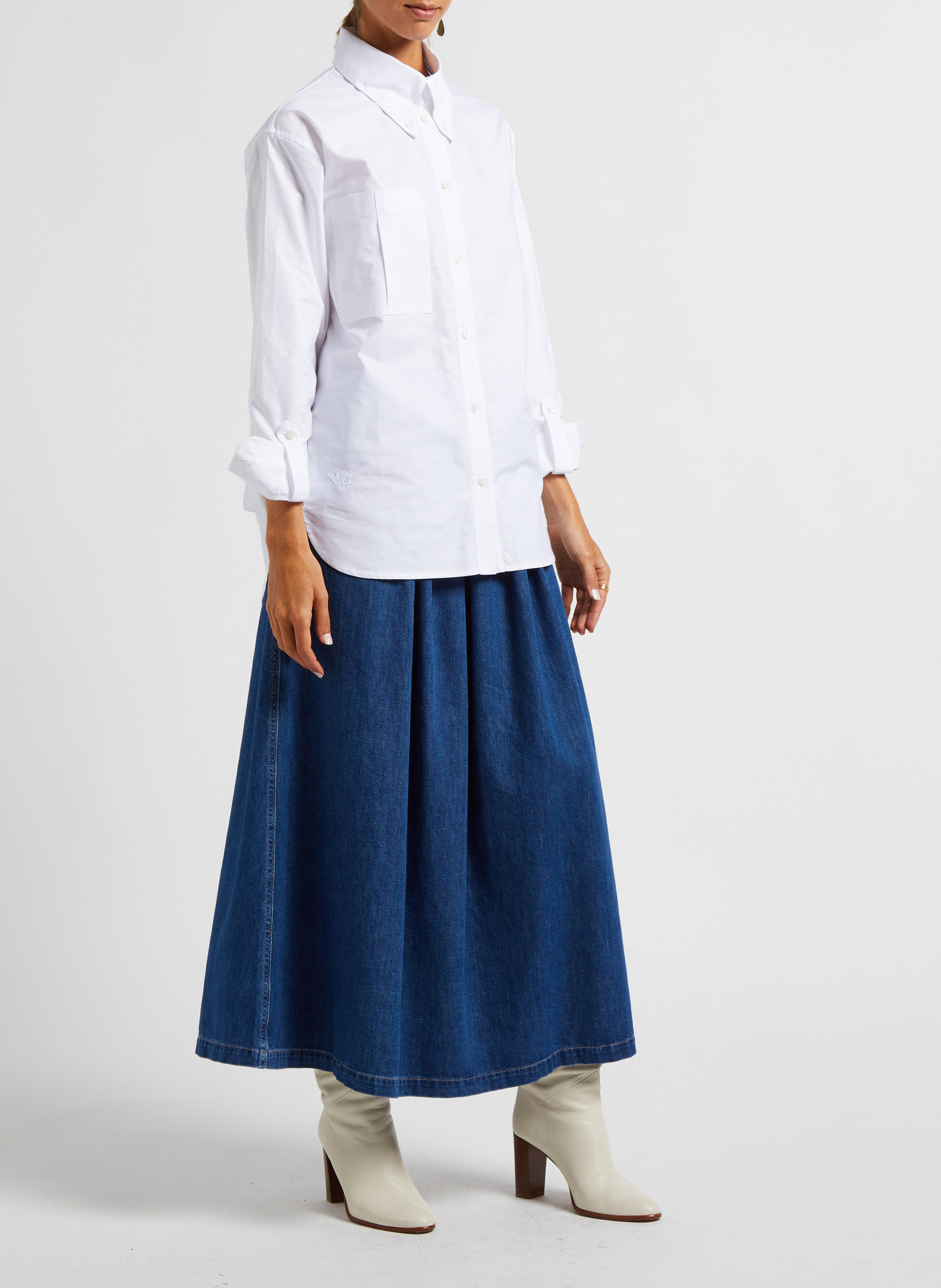 Chemise col classique oversize en coton  VALENTINE GAUTHIER Blanc