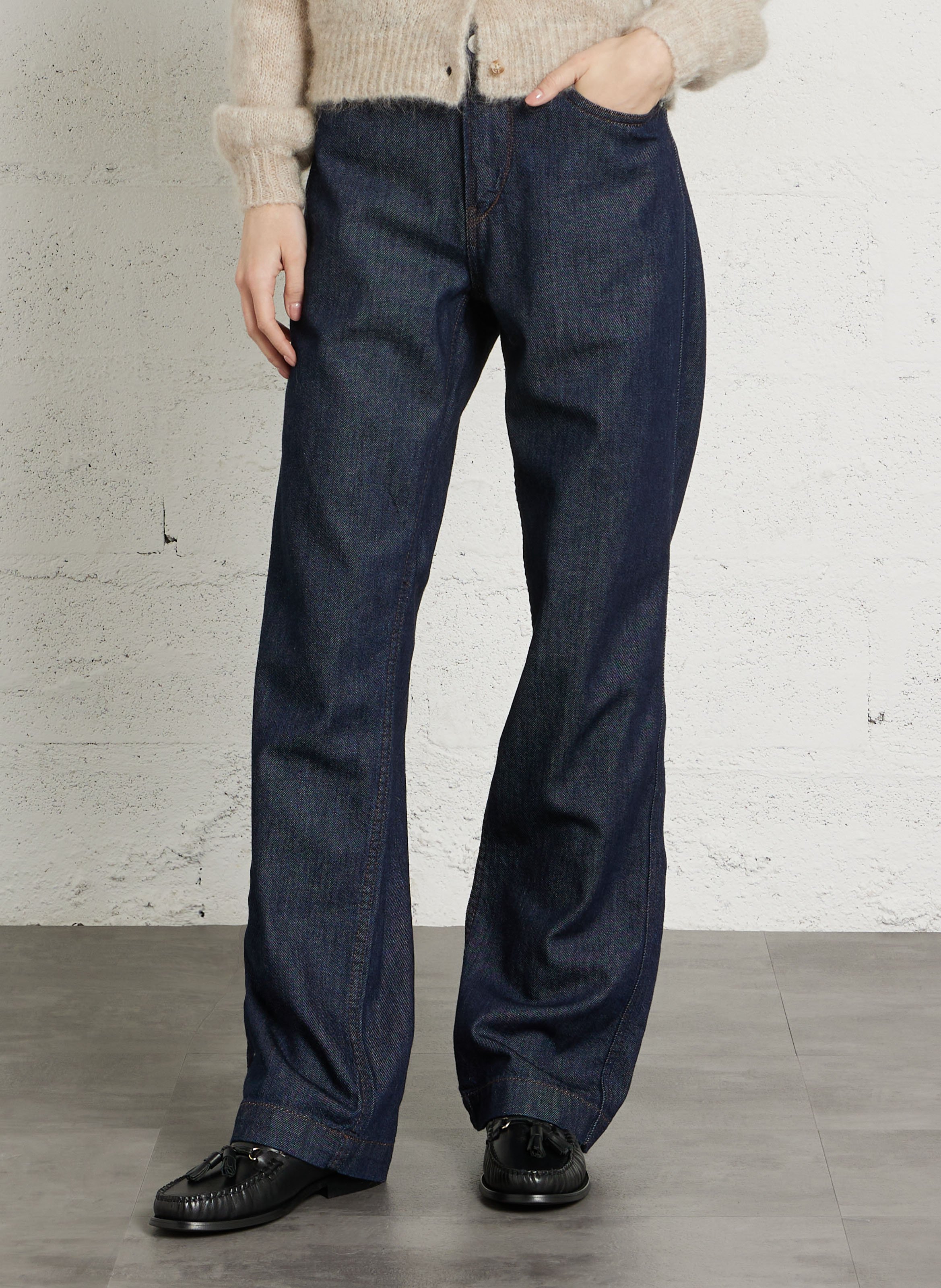 Cotton straight jeans LE TEMPS DES CERISES Blue
